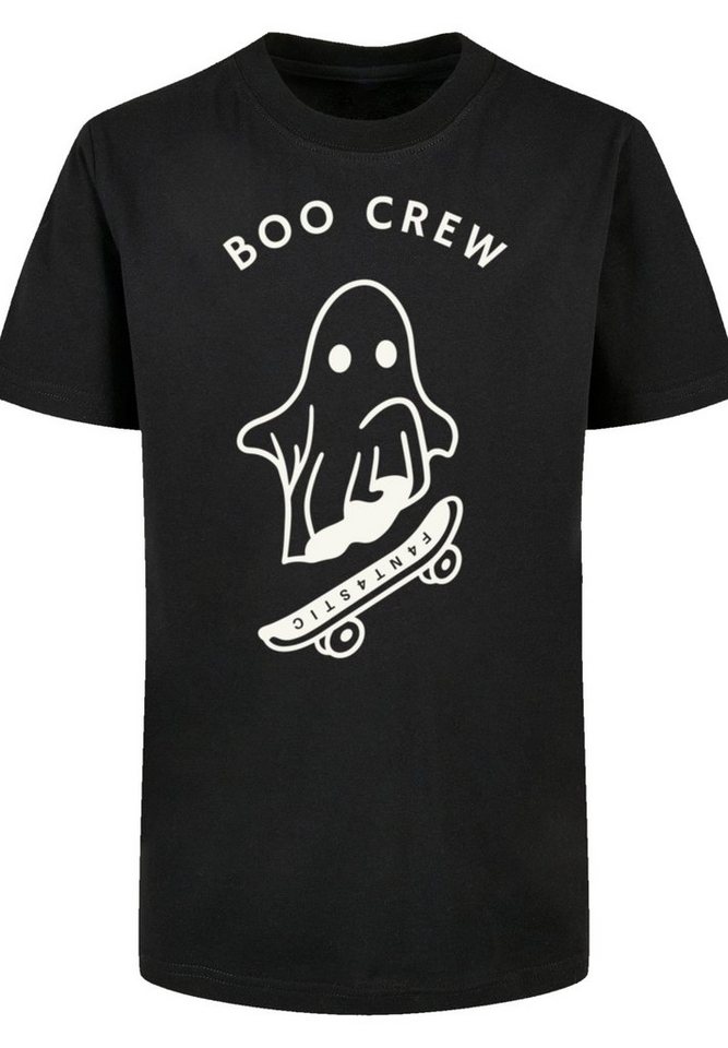 F4NT4STIC T-Shirt Boo Crew Halloween Print, Regular Fit und mit gerippten  Rundhalsausschnitt
