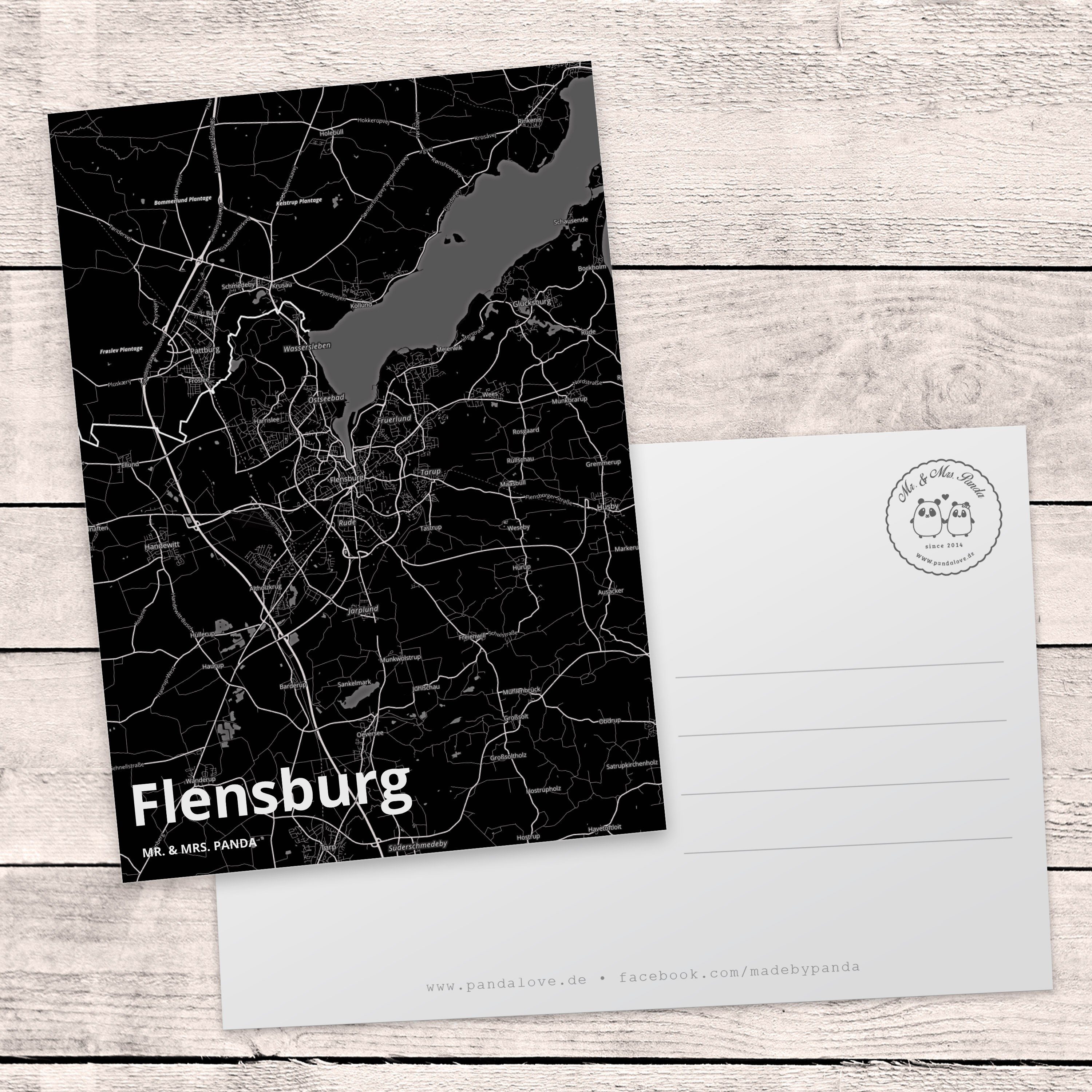 & Geschenkkarte, Ort - Mr. Geschenk, Dankeskarte, Flensburg Mrs. Karte, Panda Postkarte Städte,