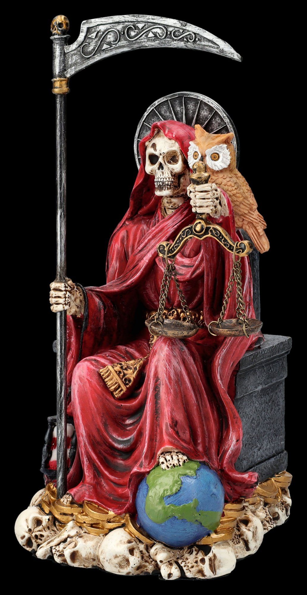 Sitzende Dekofigur Santa rot Dekofigur Figur - Figuren GmbH mystische Gothic Shop Deko Muerte