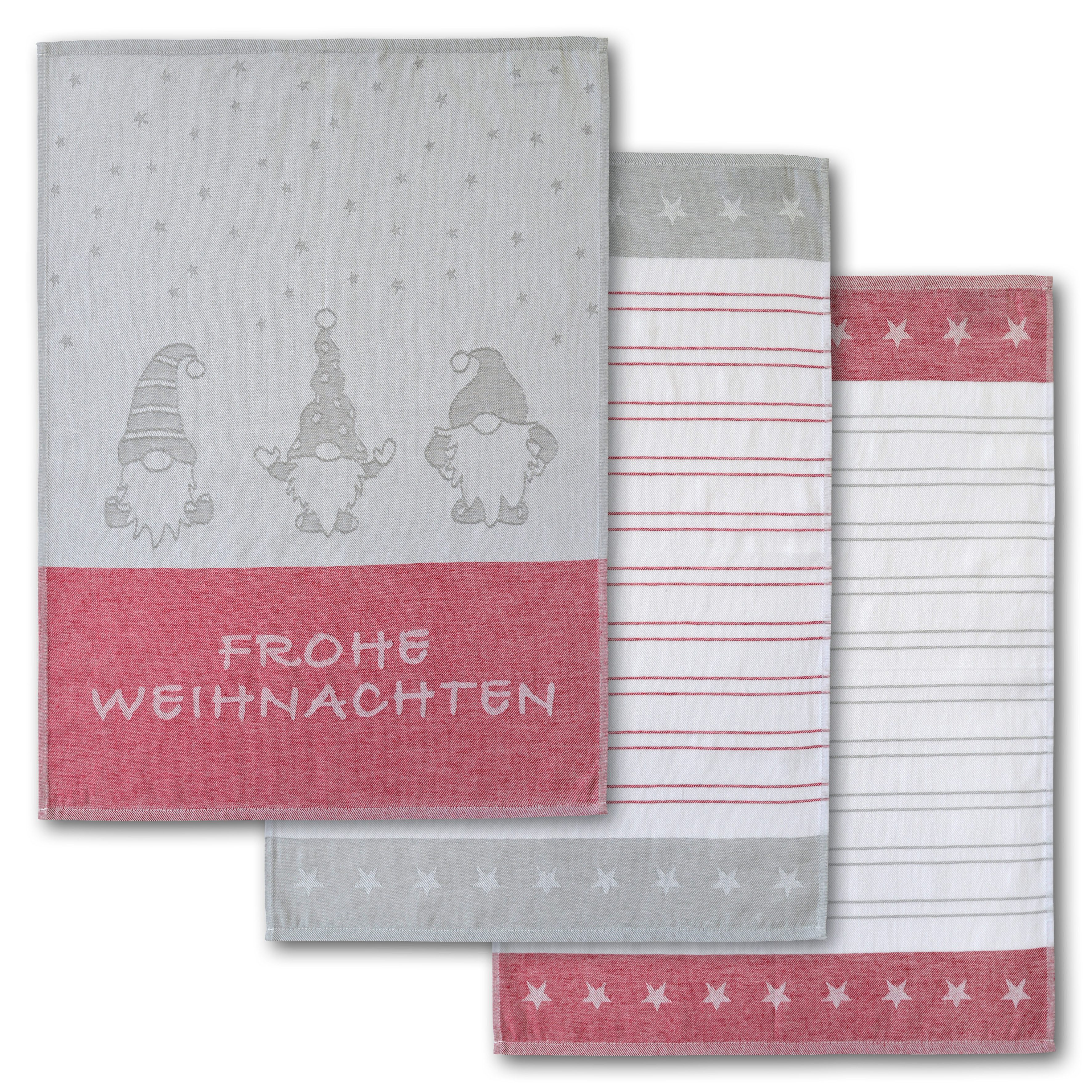 Dyckhoff Geschirrtuch Wichtel, mit Schriftzug Frohe günstig online kaufen