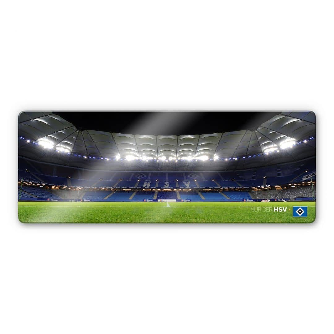 Hamburger Wandbild Glasbild Nacht, bei HSV Gemälde Arena Fußball Modern Bilder Deko Sportverein SV