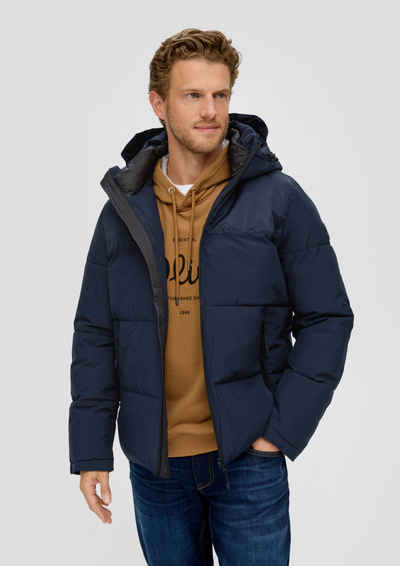 s.Oliver Allwetterjacke Steppjacke in Bicolor-Optik Label-Patch