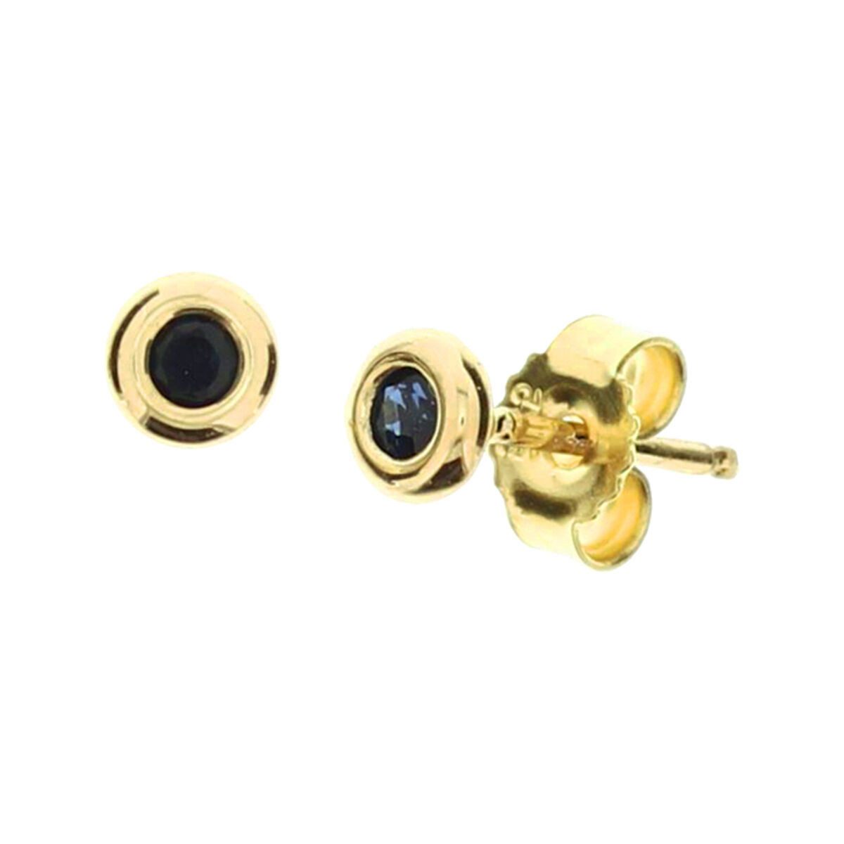 NICEANDnoble Paar Ohrstecker 585er Gelbgold kleine Ohrstecker Saphir Zargen günstig online kaufen