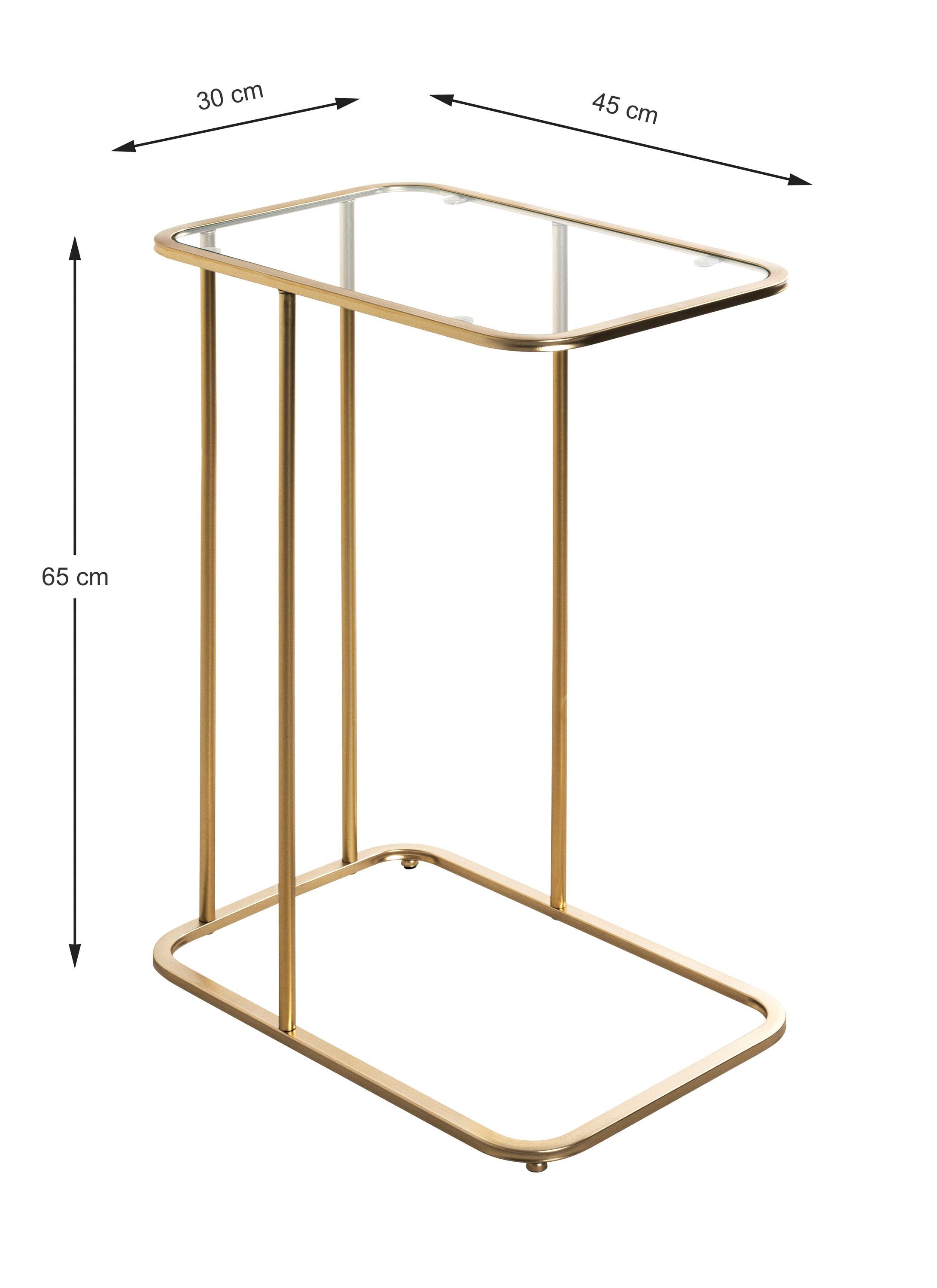 cm (BHT HAKU gold Beistelltisch Möbel HAKU cm) BHT Beistelltisch Beistelltisch, 45x65x30 45x65x30