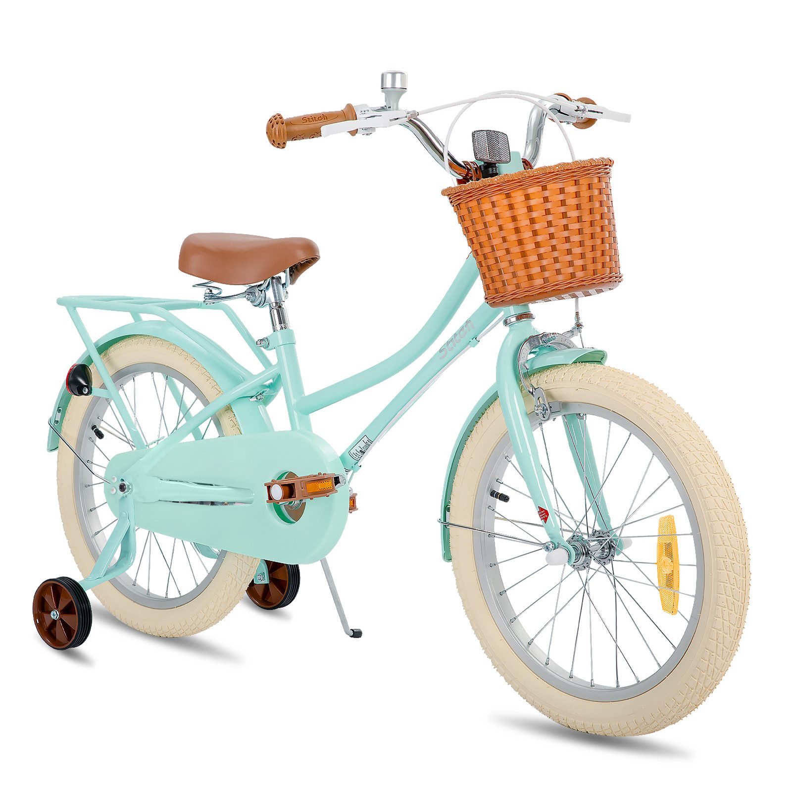 JOYSTAR Kinderfahrrad 12 14 16 18 Zoll fahrrad für 2-9 Jahre alte Mädchen & Jungen, mit Kotflügel, Stützrädern, Korb, Gepäckträger, Kettenabdeckung
