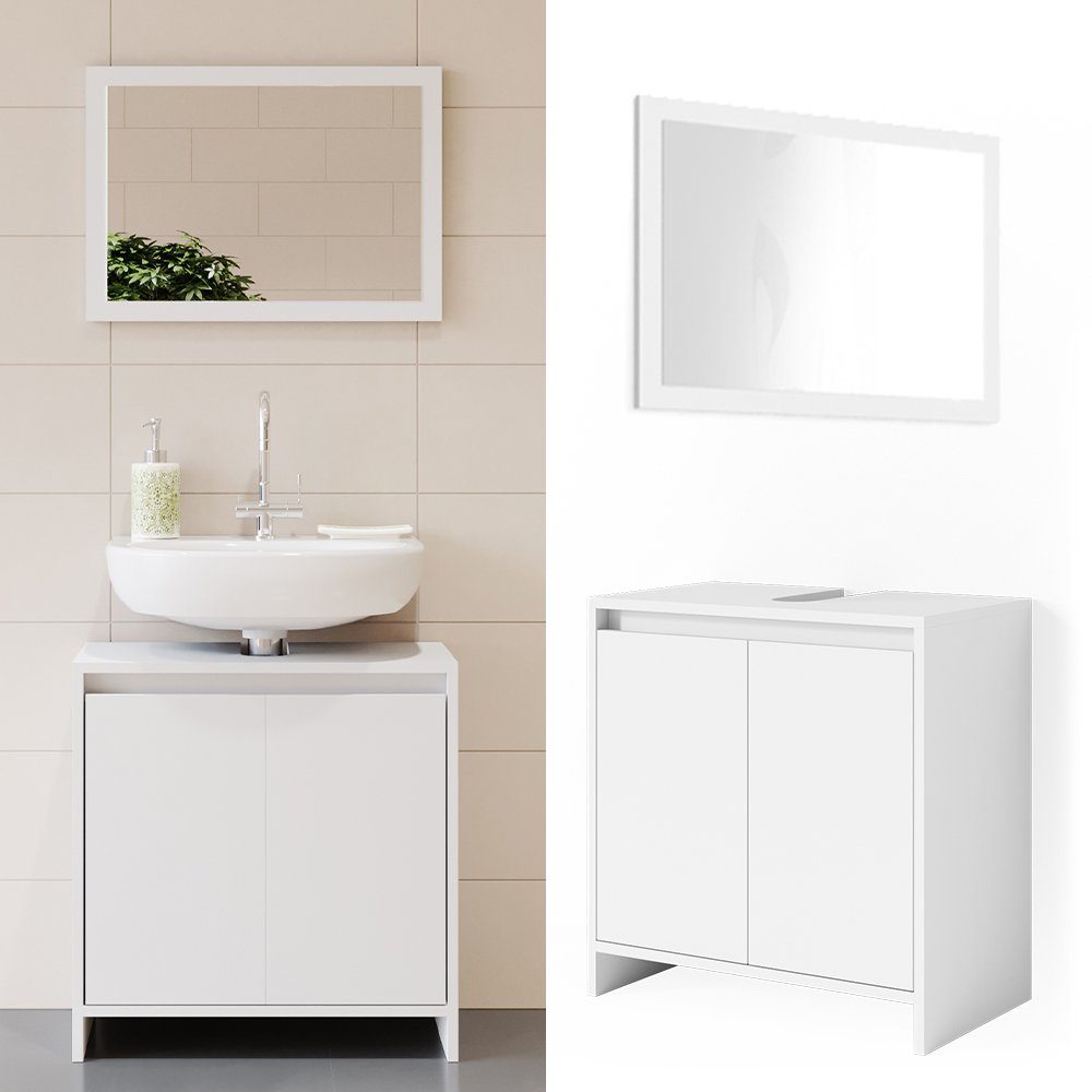 Vicco Badmöbel-Set Emma, Weiß, 2 Teile, günstig online kaufen