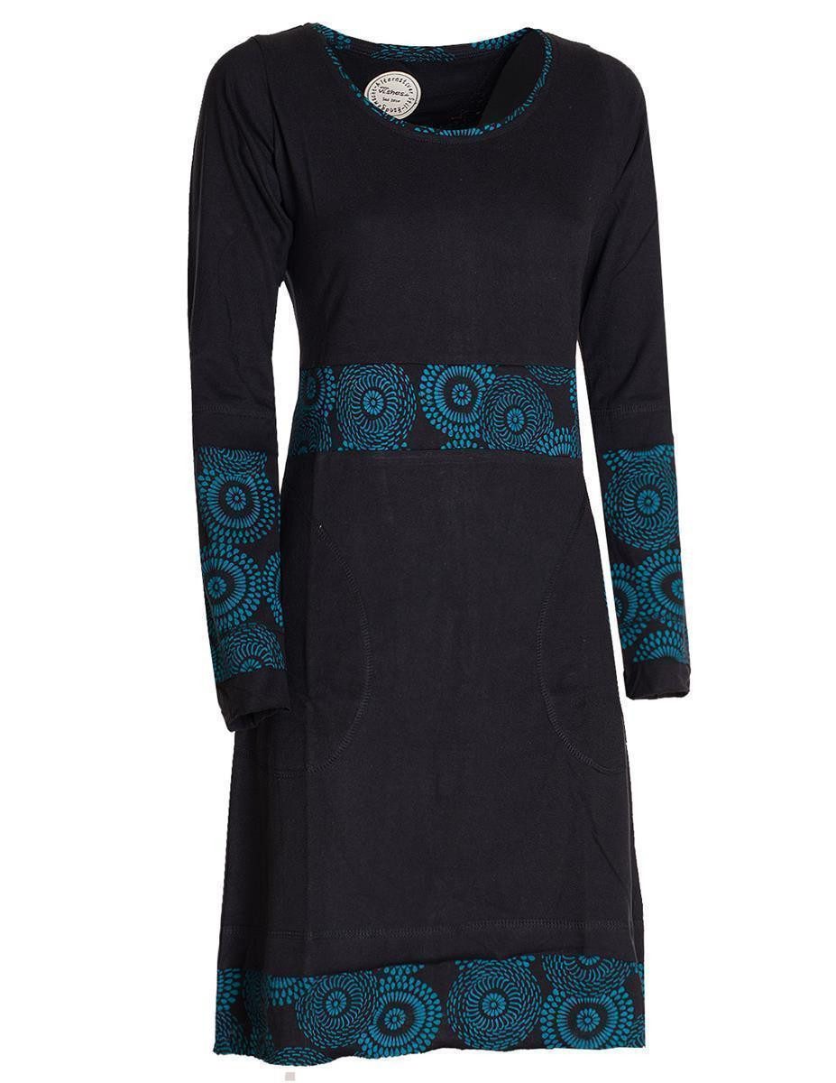 Tunikakleid Damen Langarm Longshirt-Kleid Sweatkleid Shirt-Kleid Tunika-Kleid