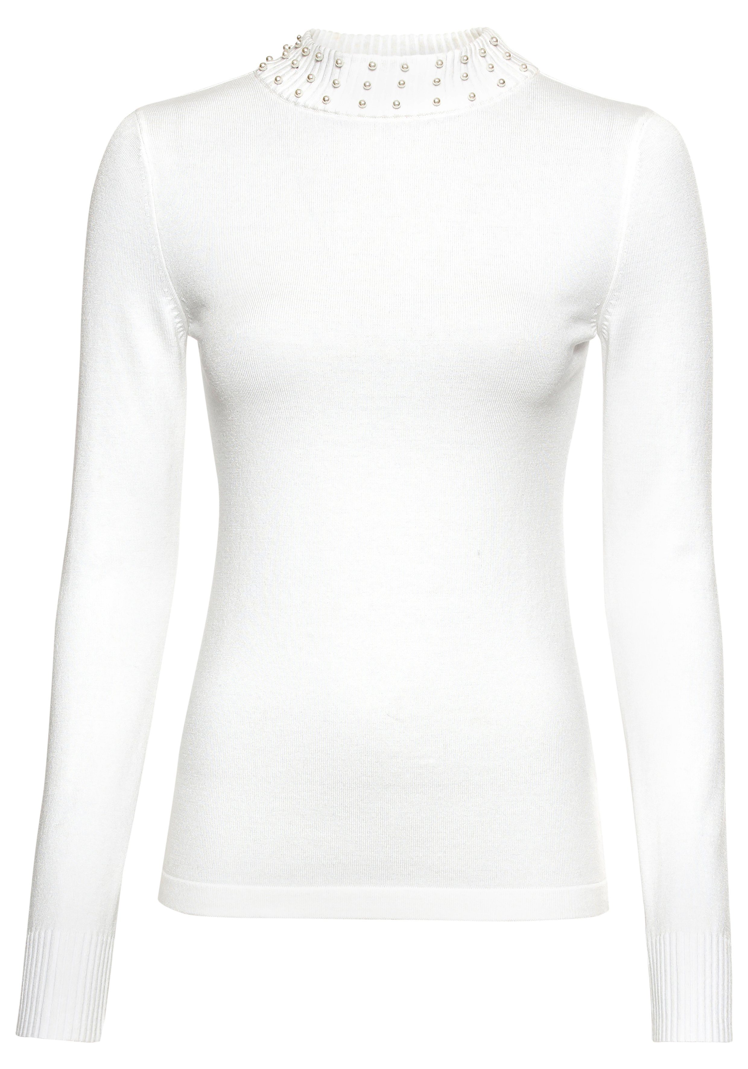 Melrose Rollkragenpullover mit eleganten Perlen am Kragen