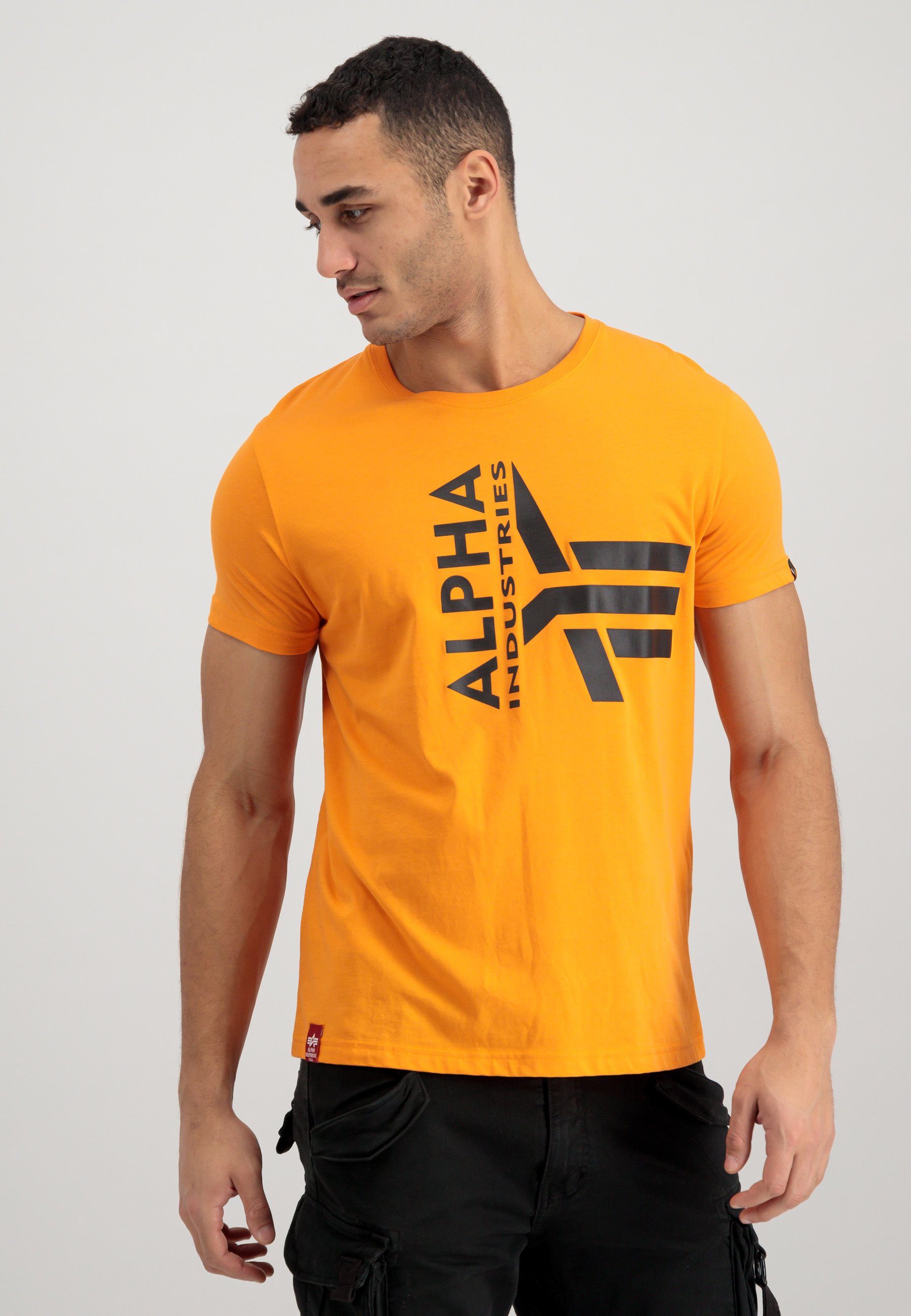 orange Half Alpha Logo Industries Industries - Foam Men Alpha T-Shirts T T-Shirt