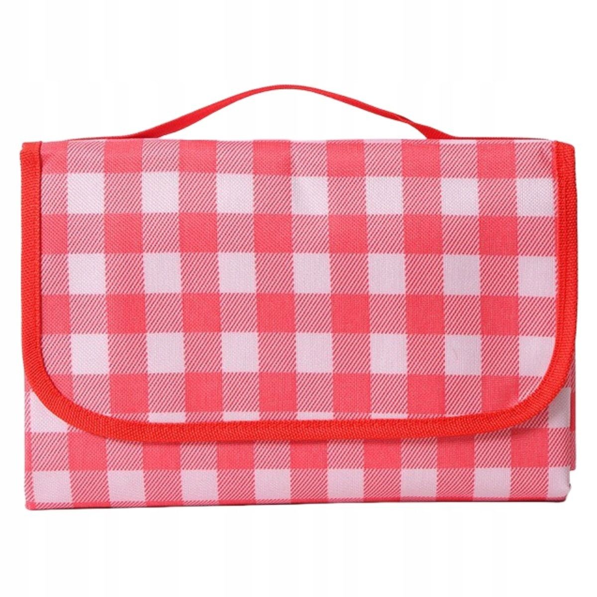 Picknickdecke 200 x 200 cm kariert rot weiß Outdoor Decke für Strand Park Camping, R2 Invest