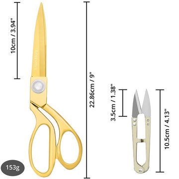 Handi Stitch Papierscheren Goldene Stoffschere mit Fadenschneider, (1-tlg), Golden Fabric Scissors with Thread Cutter