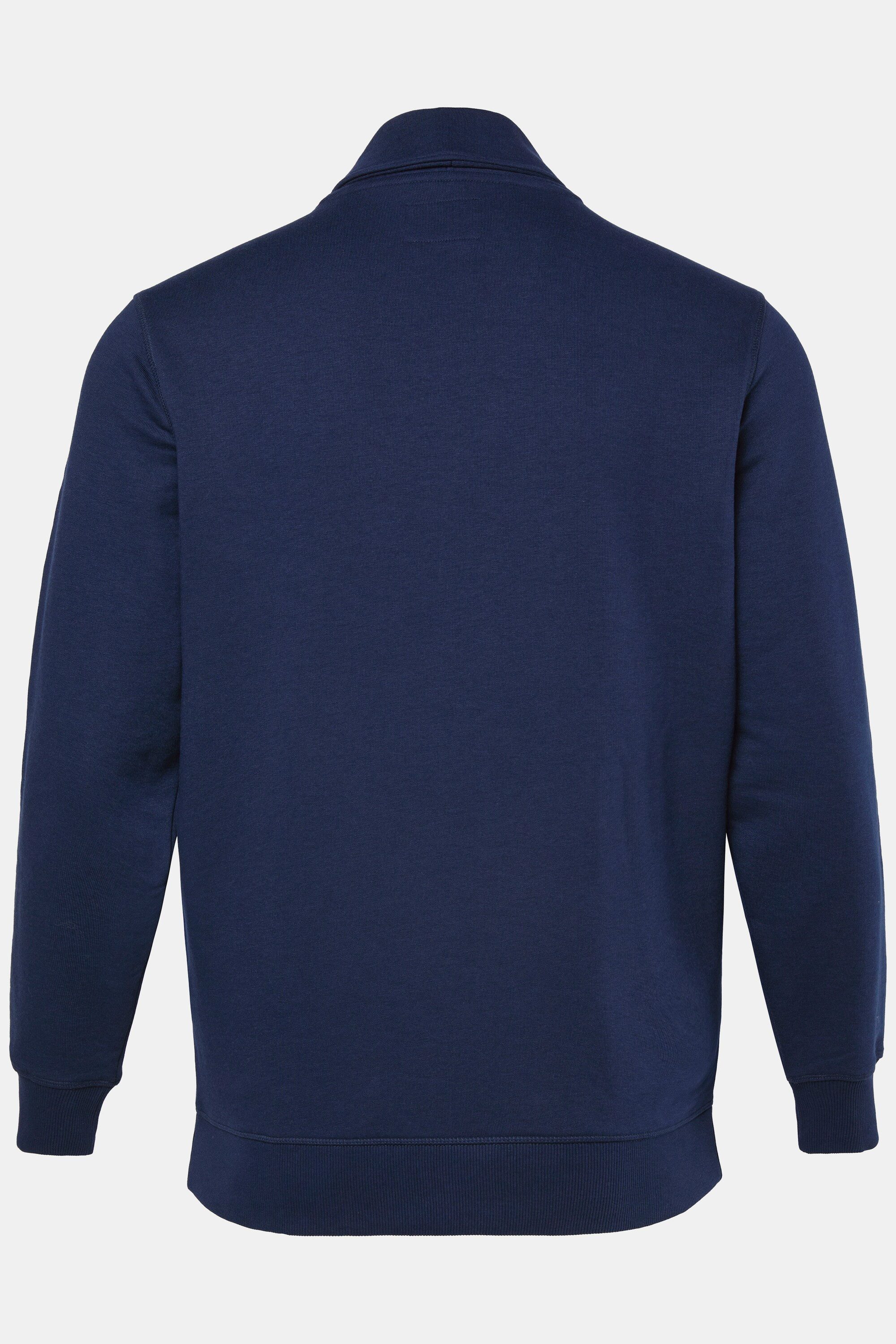 JP1880 Fleecejacke Sweatjacke Schalkragen Knopfleiste Kängurutasche
