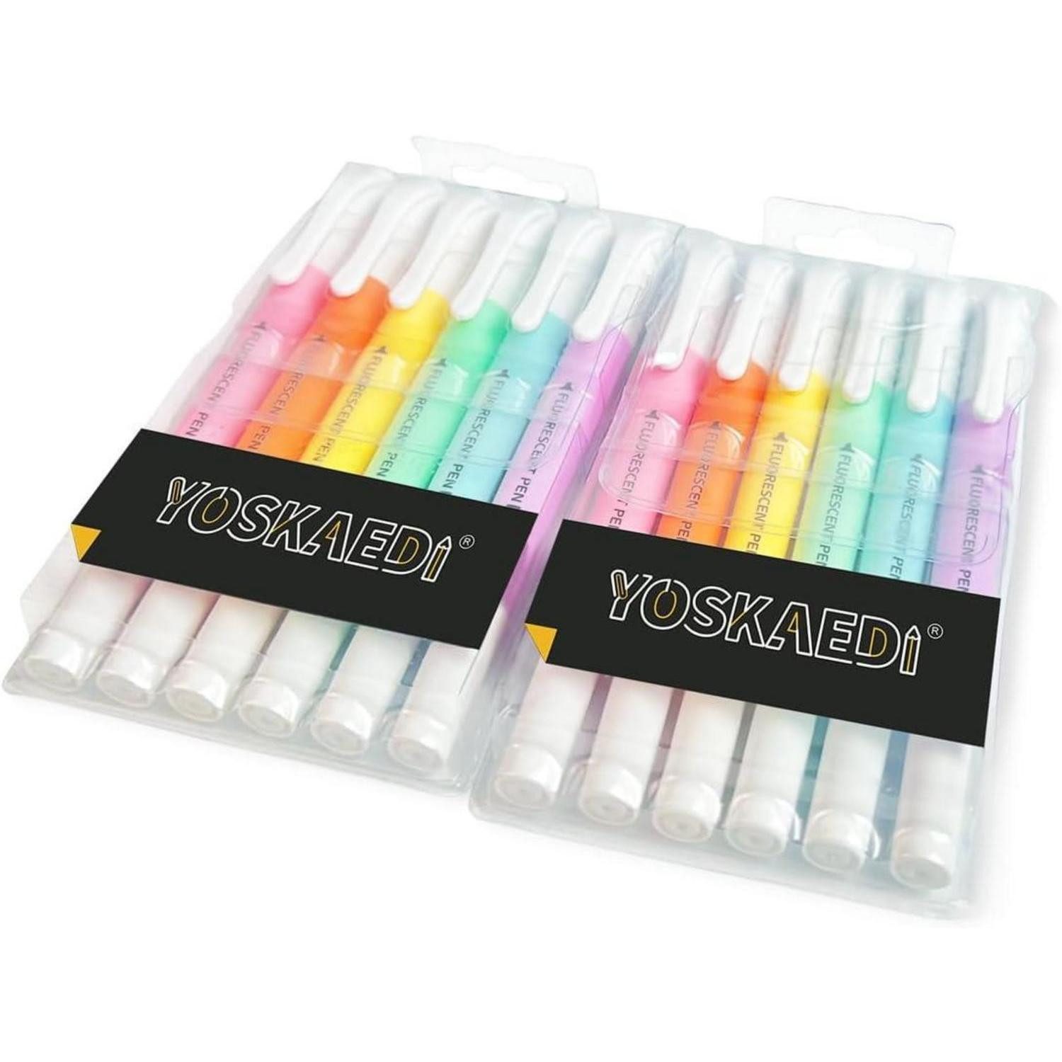 YOSKAEDI Marker 12er Pastell Textmarker Set, Bibel Marker Stifte, Highlighter Pen mit