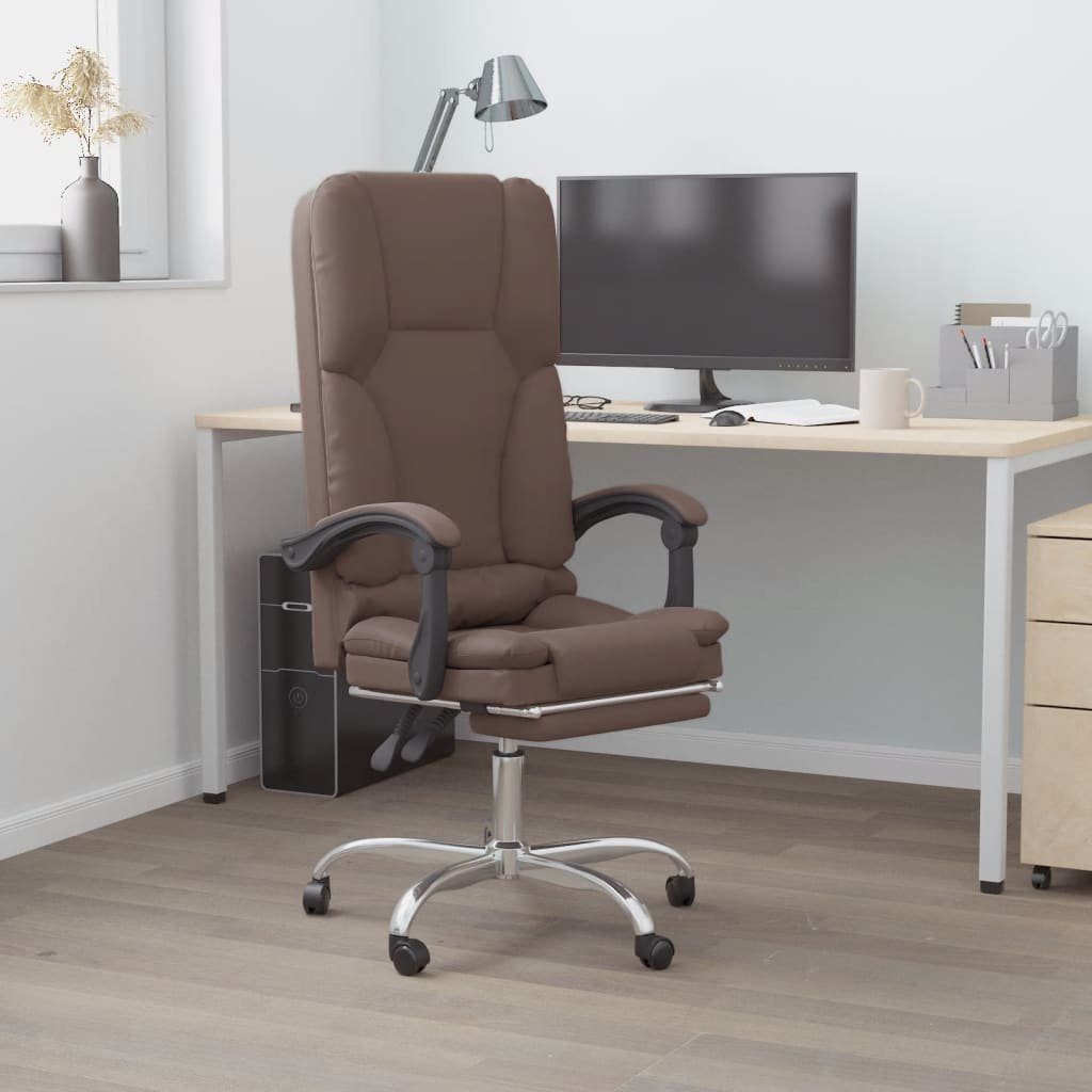 vidaXL Bürostuhl Bürostuhl mit Massagefunktion Braun Kunstleder (1 St) Braun | Braun
