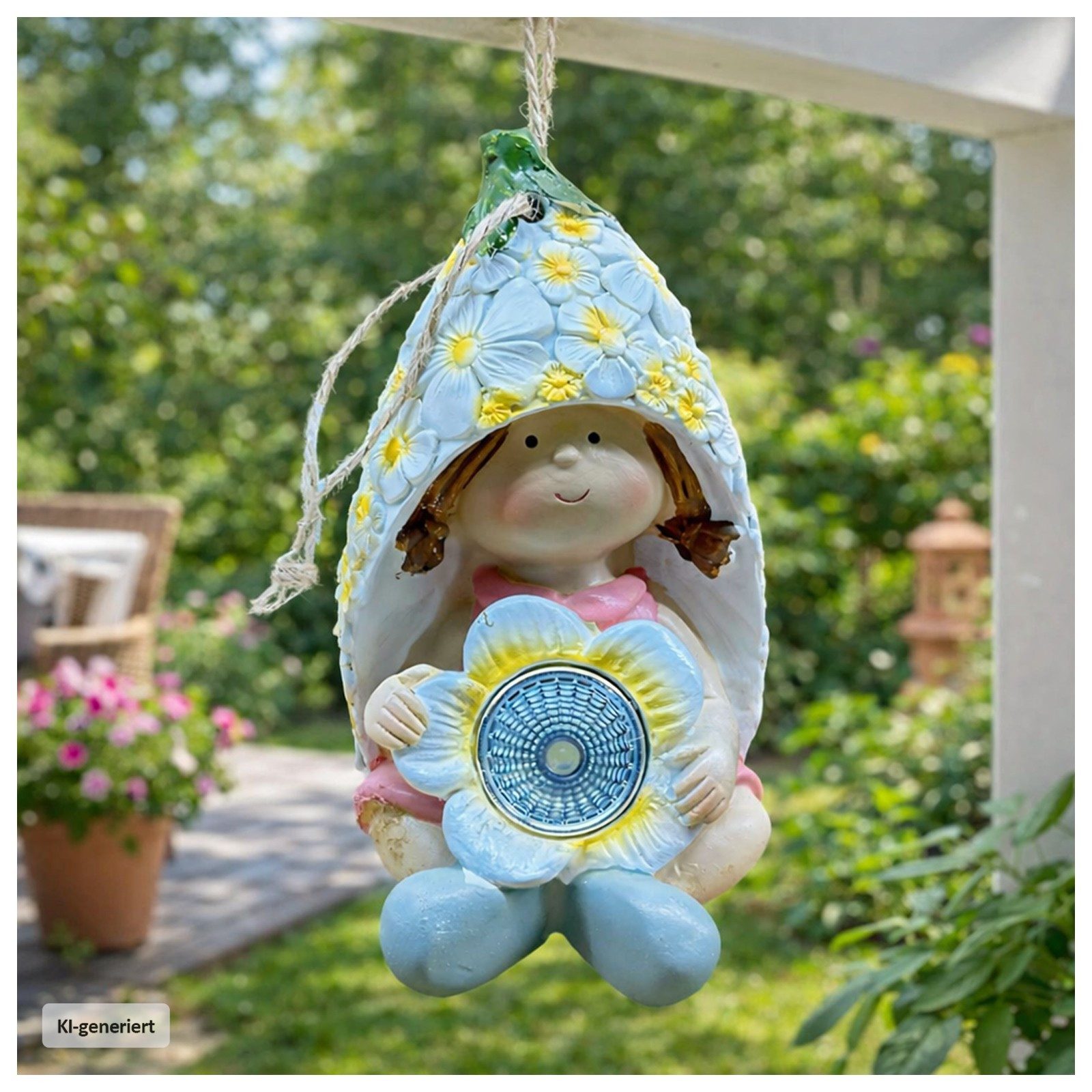 HTI-Living Gartenfigur Solar-Gartenfigur zum Hängen Elfe, (Stück, 1 St., 1 Solar-Gartenfigur)