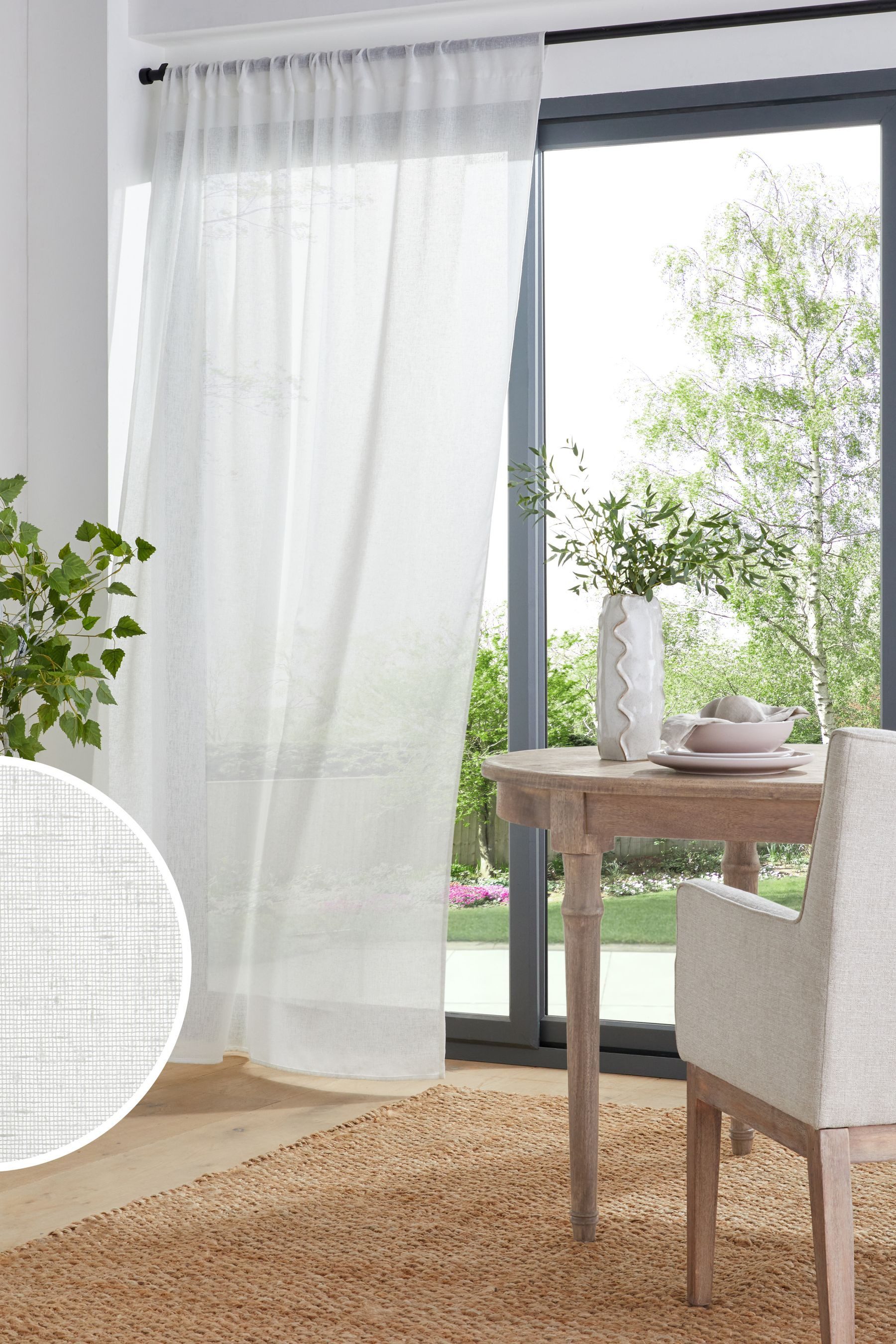 Next Gardine Transparente Voile-Bahnenvorhänge mit Schlaufen (1 St), Stangendurchzug, transparent