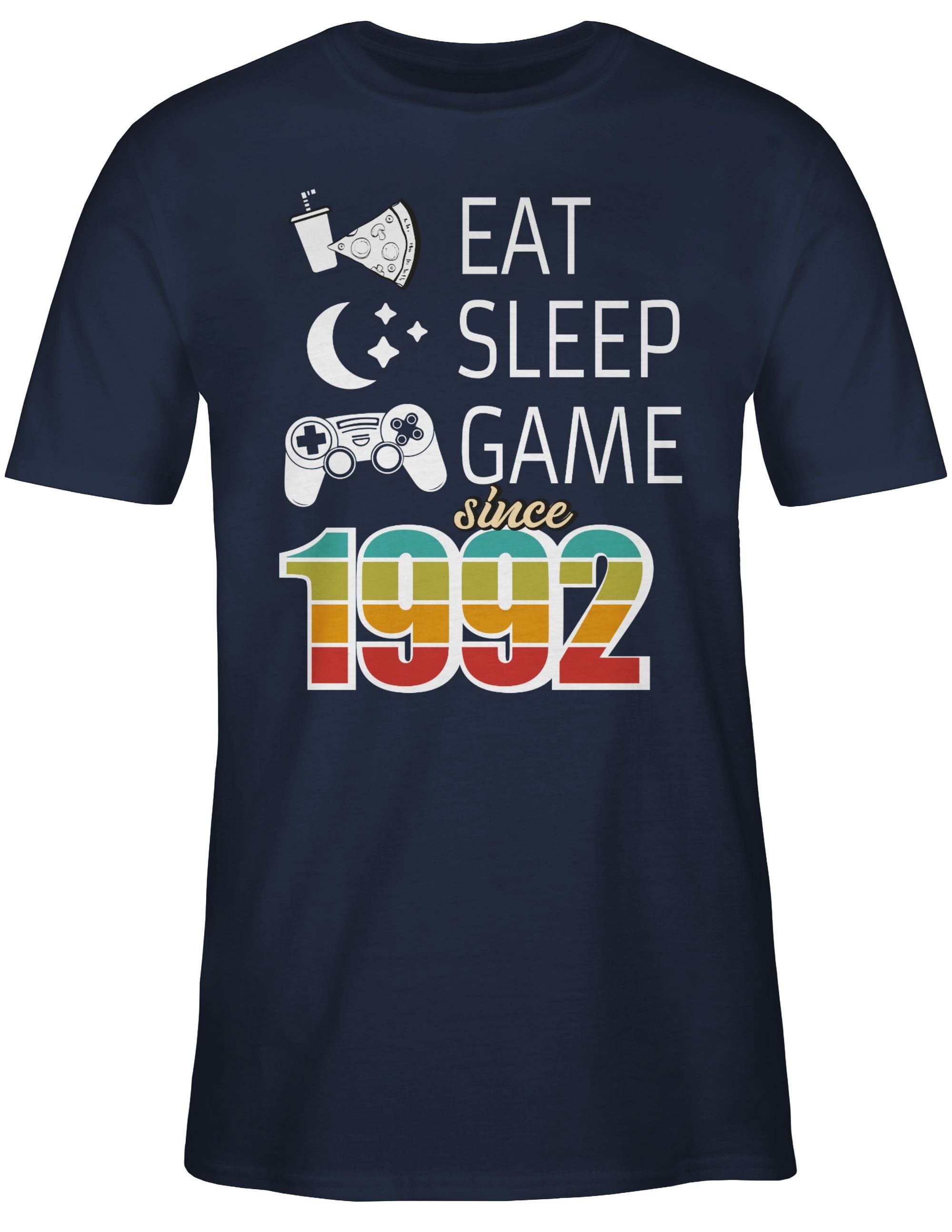 Shirtracer T-Shirt Eat sleep since Navy 30. Blau Geburtstag Game 1992 02