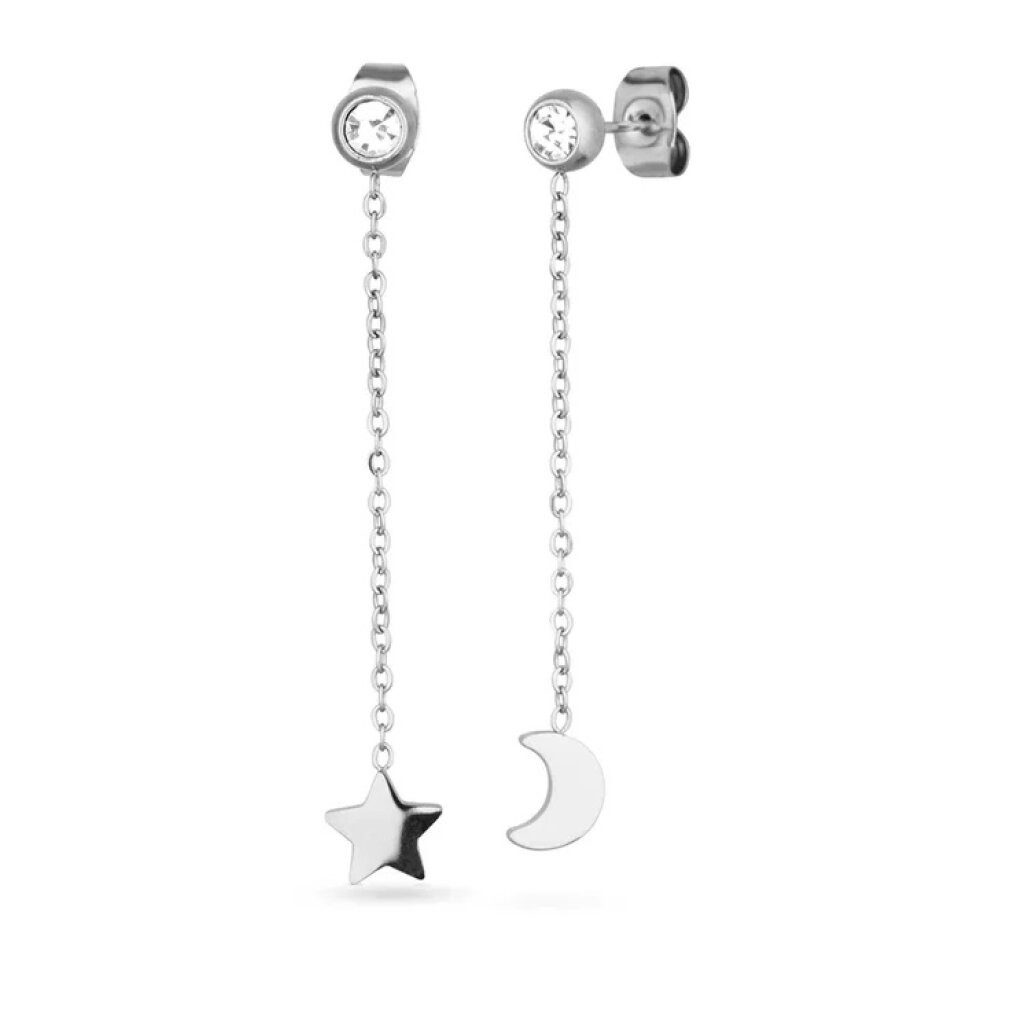 VUCH Ohrring-Set Long asymmetric steel earrings Infinity Silver