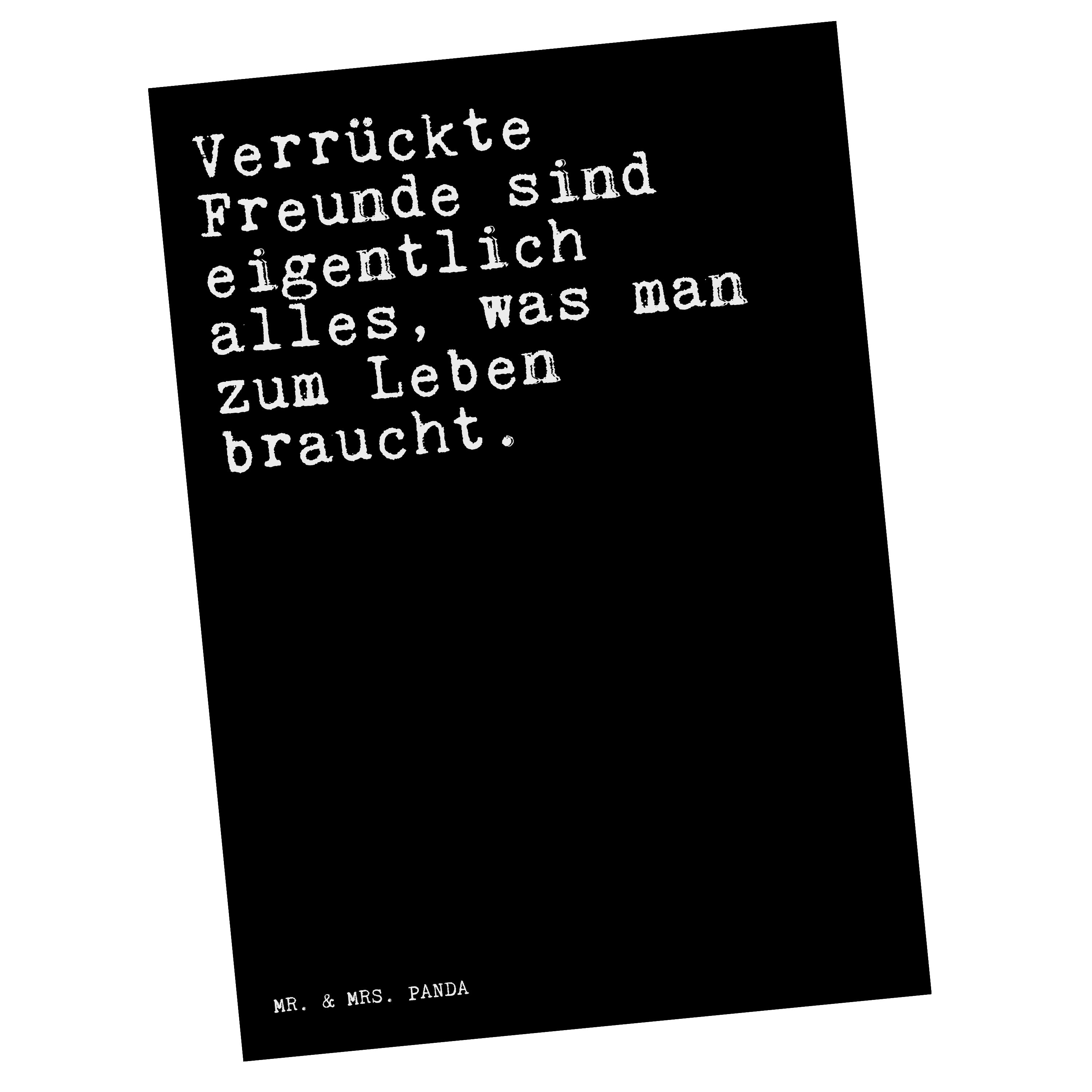 Postkarte - & Freu Geschenk, Panda eigentlich... Mr. Verrückte - sind Freunde Mrs. Schwarz beste