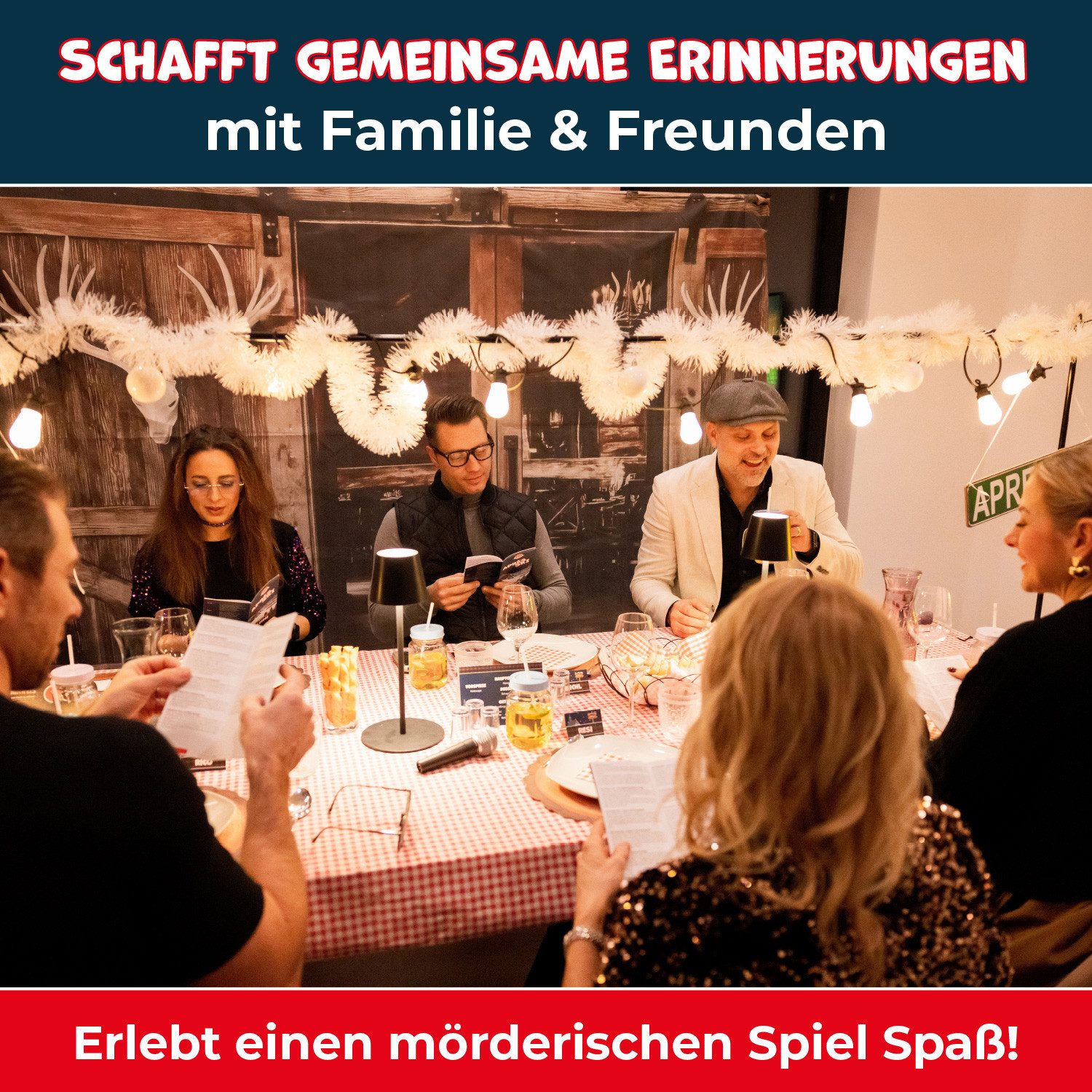 mitmach-krimi Spiel Krimi-Dinner, Aprés-Ski und Alibi- Krimi-Dinner für 6-8 Spieler
