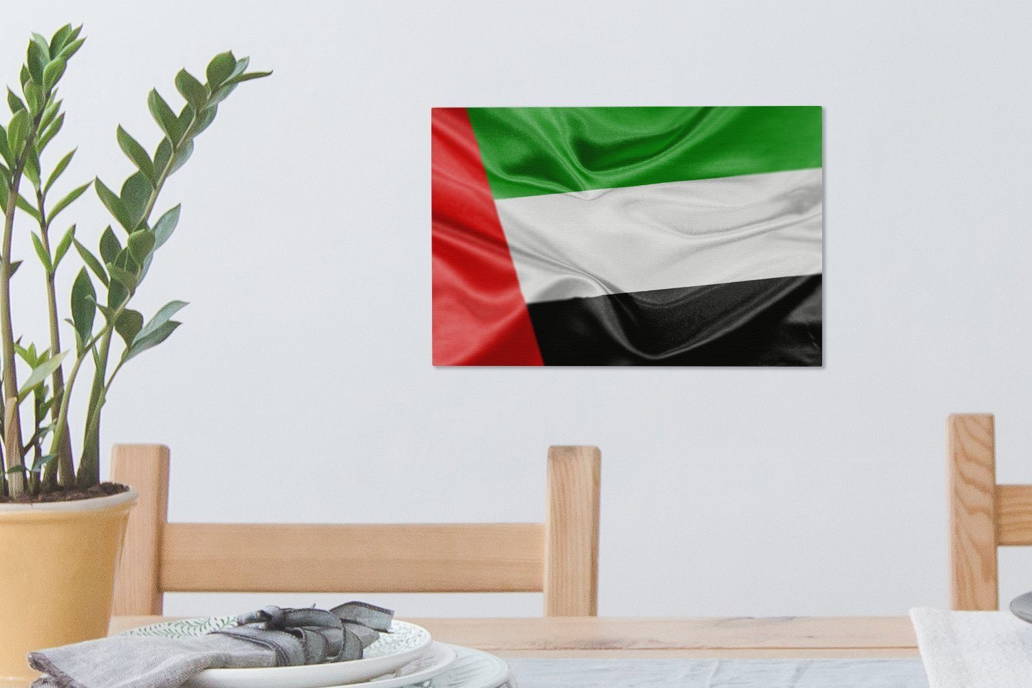 Wanddeko, Arabischen Die cm Aufhängefertig, Vereinigten Flagge (1 St), Leinwandbilder, Wandbild 30x20 Leinwandbild der OneMillionCanvasses® Emirate,