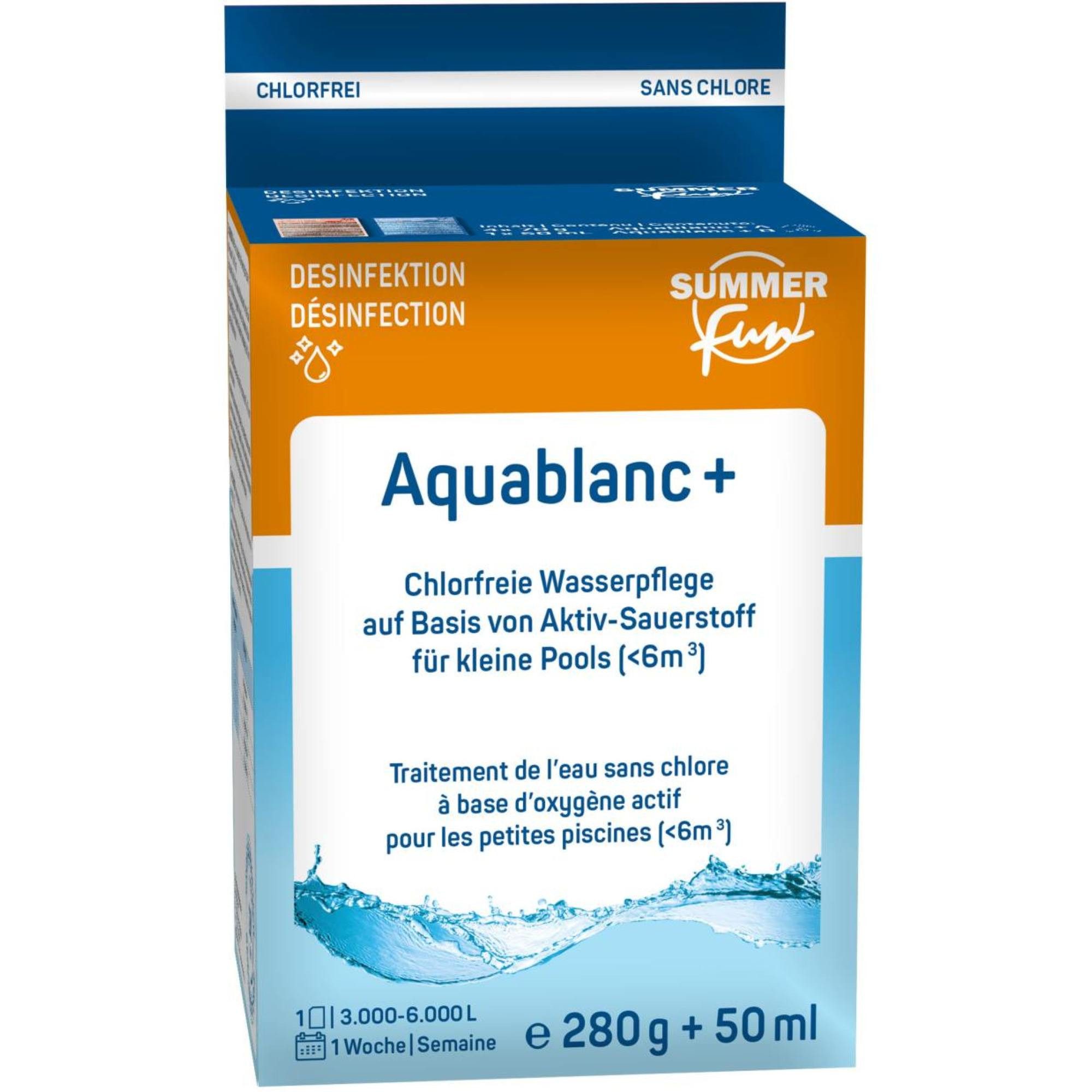 SUMMER FUN Poolpflege Summer Fun Aquablanc+ - 1x50 ml und 4x50 g
