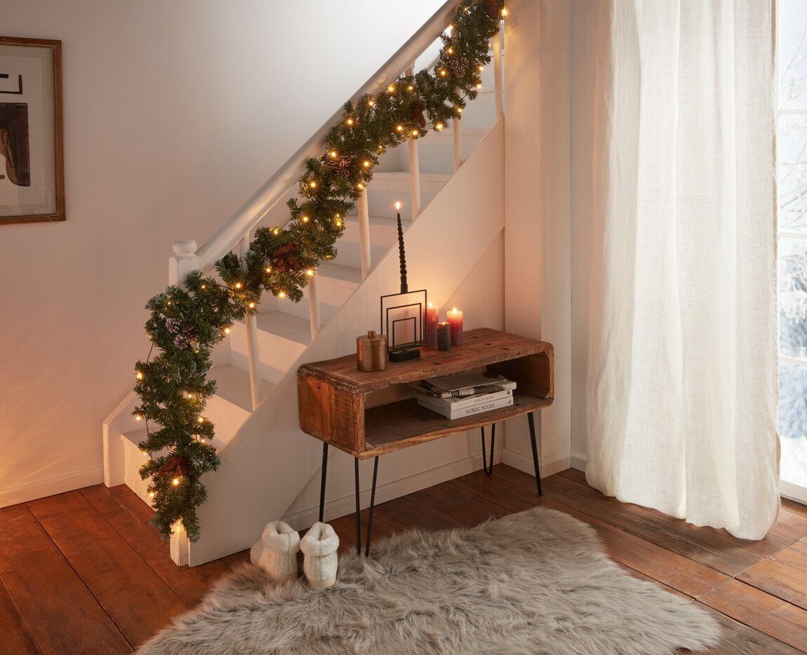 Home-trends24.de Girlanden LED Tannengirlande Girlande Winter Weihnachten Beleuchtung Deko