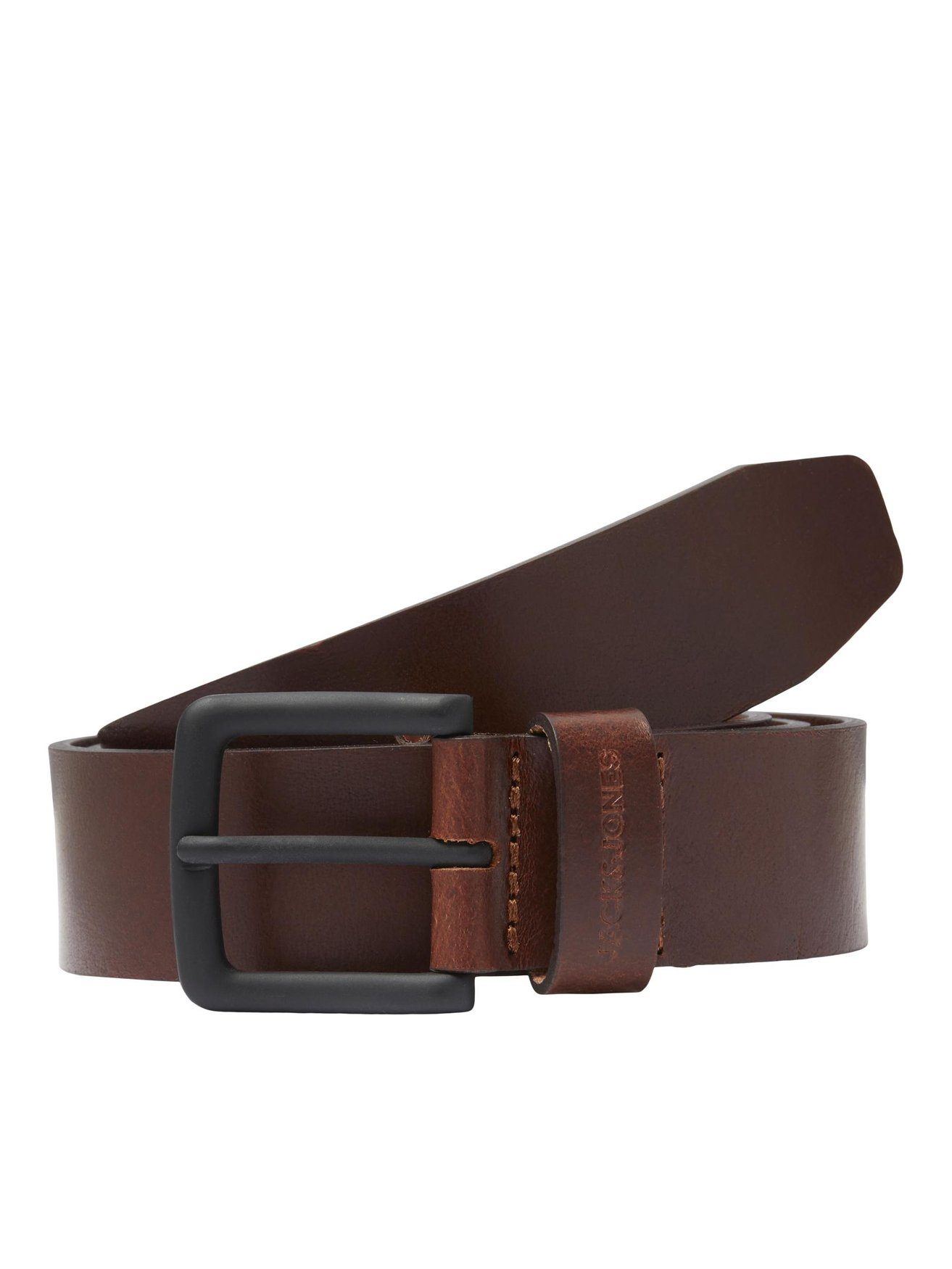 Jack & Jones Ledergürtel Legerer Echtleder Gürtel Klassischer Leather Belt JACROMA 6605 in Braun