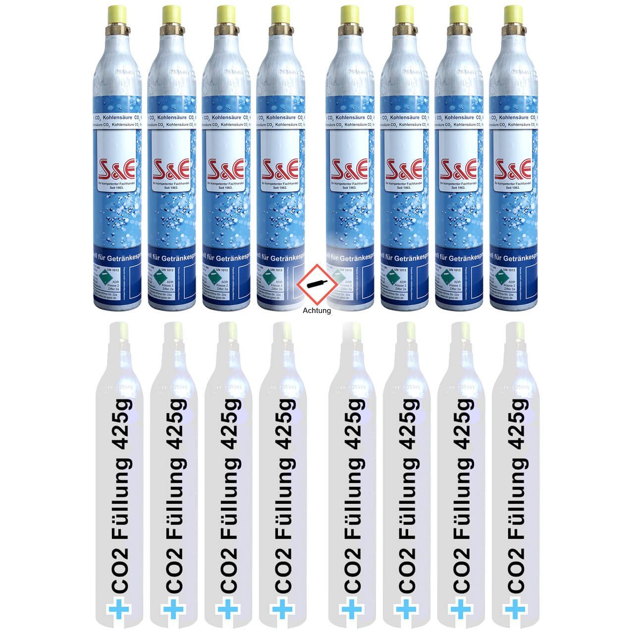 CO₂-Zylinder CO2-Kartusche Soda 425g für je bis zu 60 Liter Sprudel Wasser