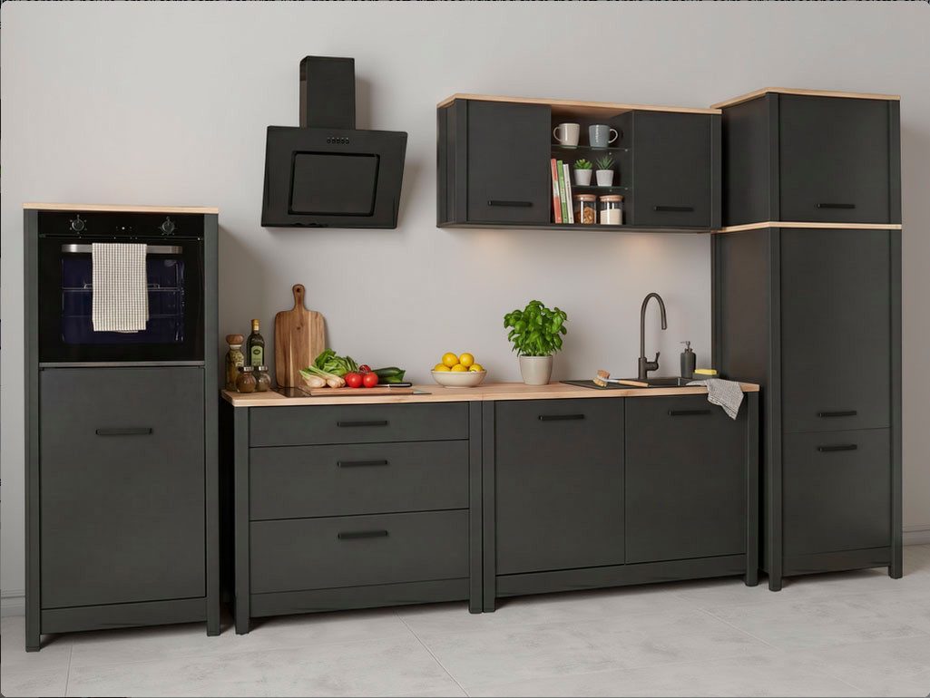 sideboard 140 cm breit 140cm Wildeiche Amalfi vers. Ausführungen Keramik Vorratsdosen mit Holzdeckel