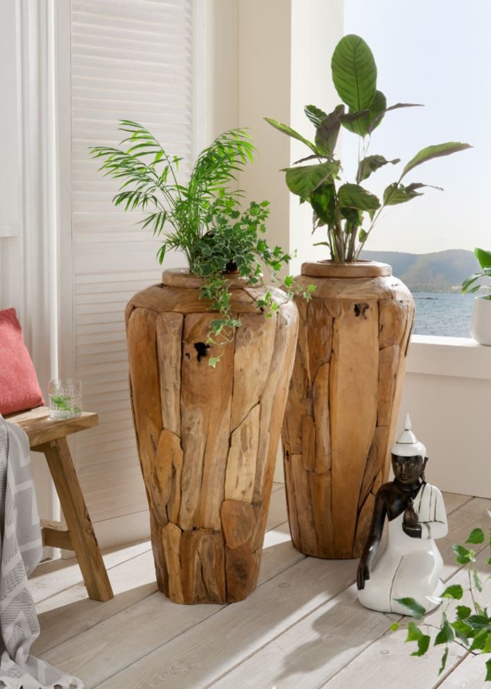 More2Home Dekovase AMPHORE, Teakholz, XL-80 cm hoch günstig online kaufen