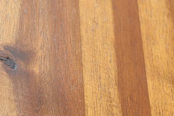 Junado® Tischplatte Imka, aus Akazienholz massiv + cognacfarben+ lackiert, Baumkanten-Platte fü