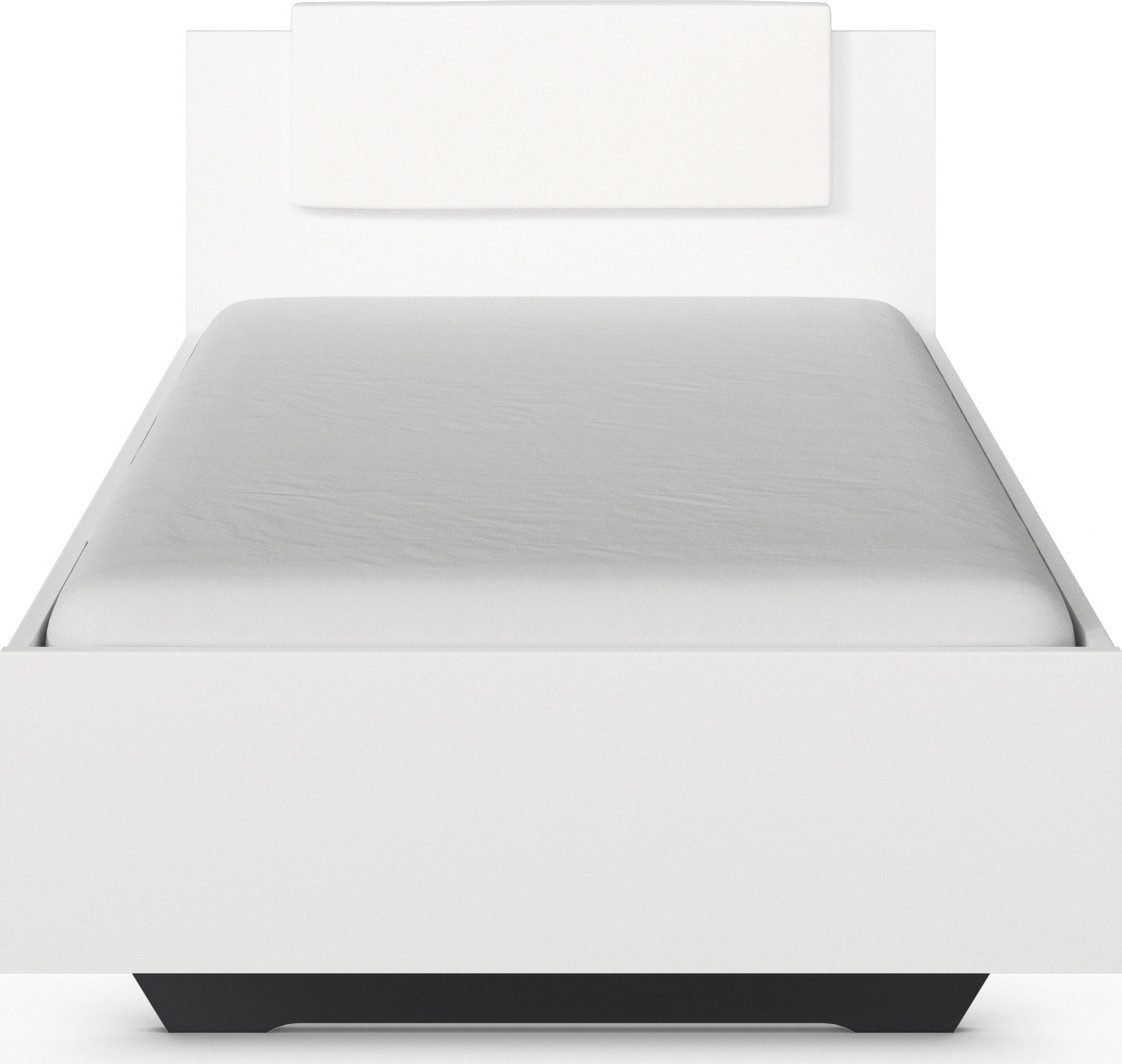 rauch Bett Einzelbett Komfortbett Schlafzimmer für kleine Räume MAIKA (Liegefläche: 100x200 cm, Bettseitenhöhe 47 cm), schwebende Optik mit abnehmbarer Polsterauflage MADE IN GERMANY