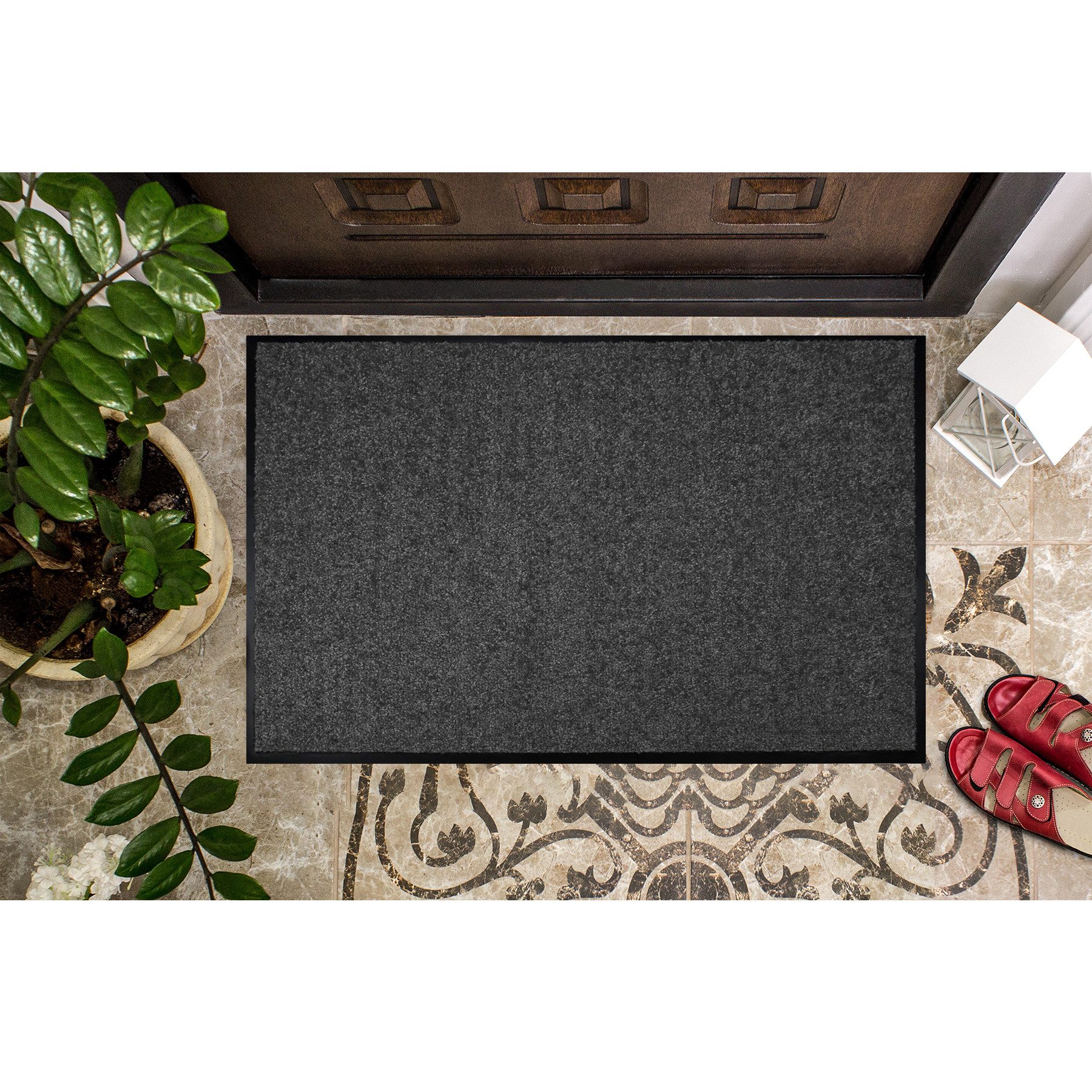 MDEKOR Fußmatte Schmutzfangmatte Wash Clean, maschinenwaschbar, rutschhemmend, 40x60 cm, Grau, für Fußbodenheizung, UV-beständig, antistatisch – Bild 3 von 5