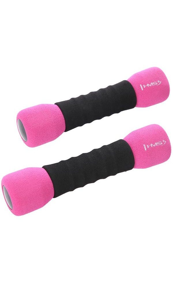 HMS Kurzhantel Fitness CM06 weiche (2x1kg) schwarz/pink
