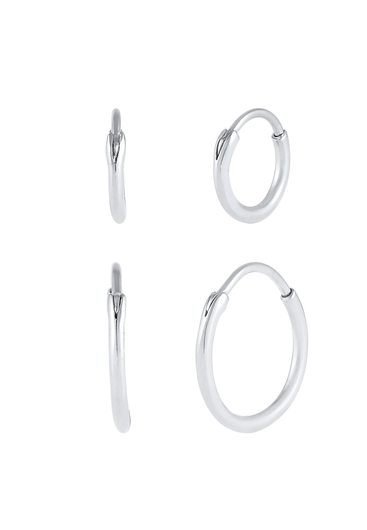 Kuzzoi Paar Creolen Herren Creolen Basic (4 tlg) 925 Silber