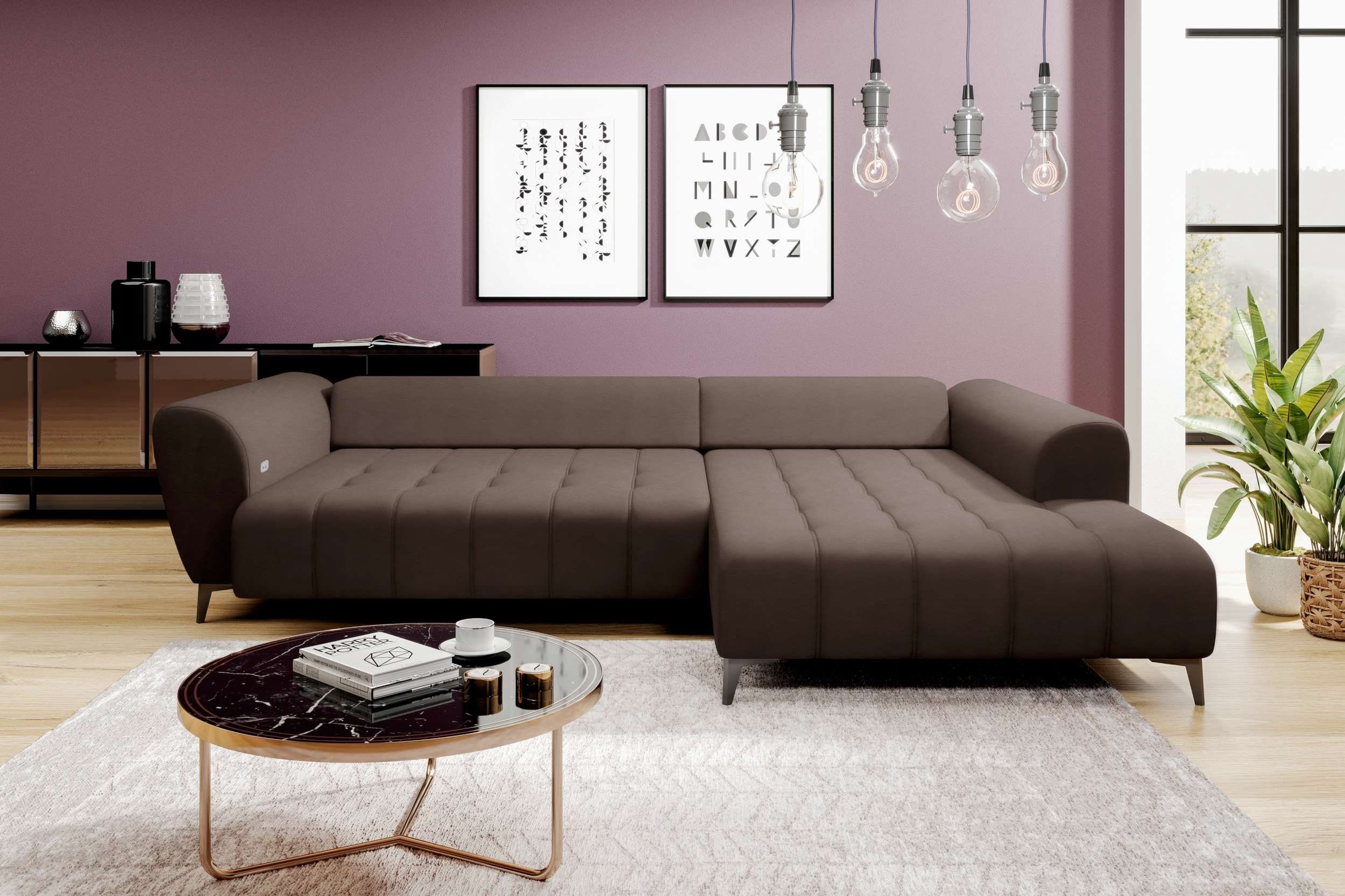 Stylefy Ecksofa Jordan, L-Form, Sitztiefenverstellung links mane Bettfunktion, Eckcouch, bestellbar, inklusive rechts mit oder wahlweise