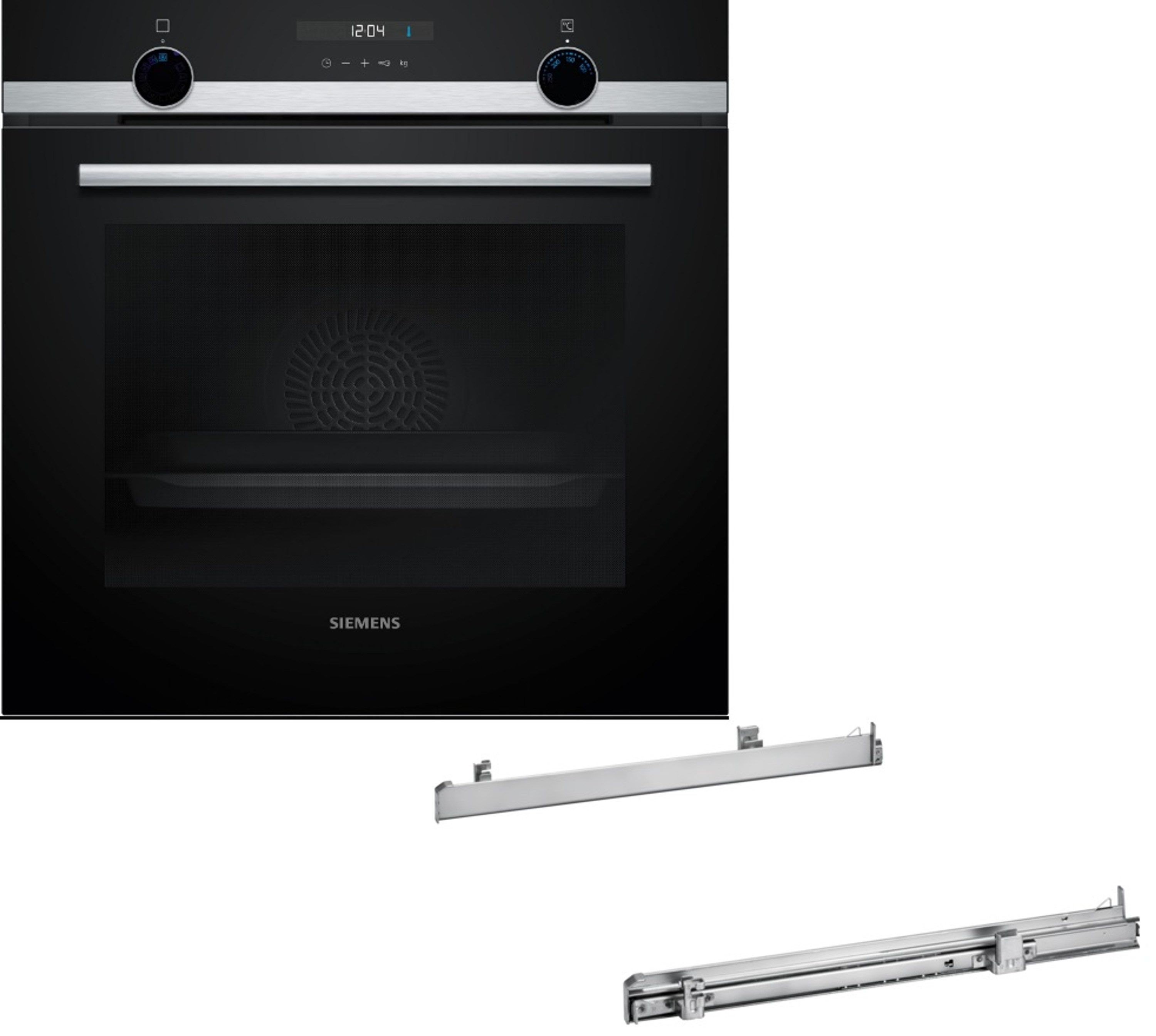 SIEMENS Einbaubackofen iQ500 iQ500, mit Auszug nachrüstbar, mit Sonderzubehör Clip-Auszug; 3D Heißluft