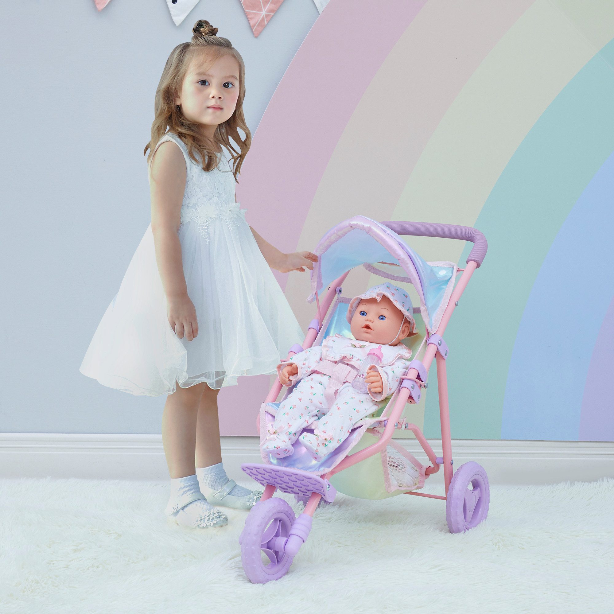 TEAMSON™ KIDS    Puppenwagen Puppenwagen Magical Dreamland lila regenbogen