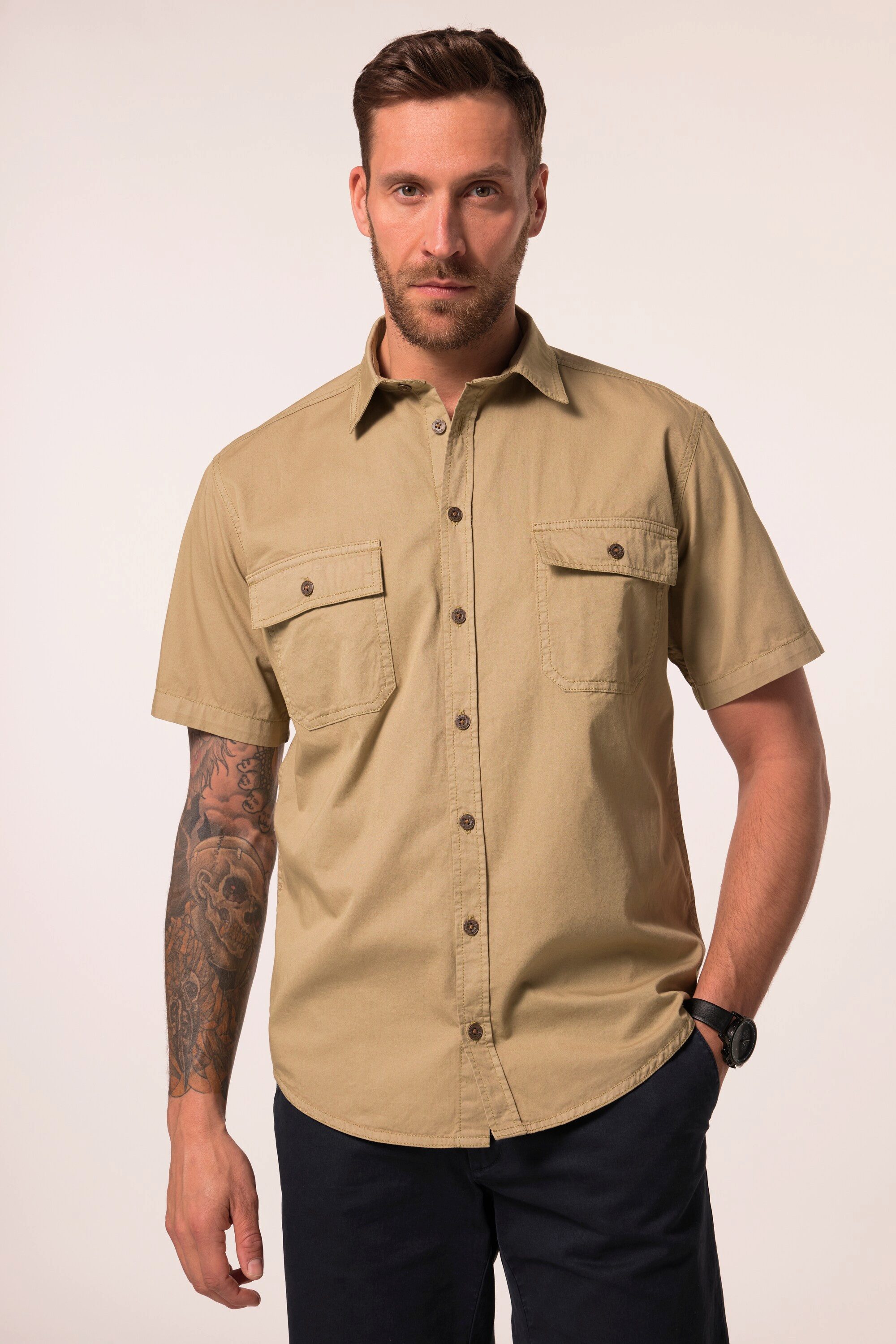 Kurzarmhemd JP1880 Hemd Halbarm Vintage Look Modern Fit