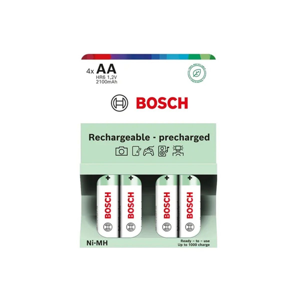 BOSCH Bosch Batterie AA 2100 mAh 4 Stück HR6B4P2100/00 Verlängerungskabel