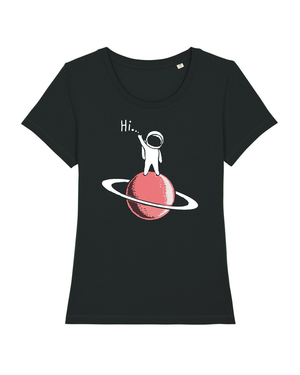 wat? Apparel Print-Shirt Astronaut says Hi (1-tlg) schwarz