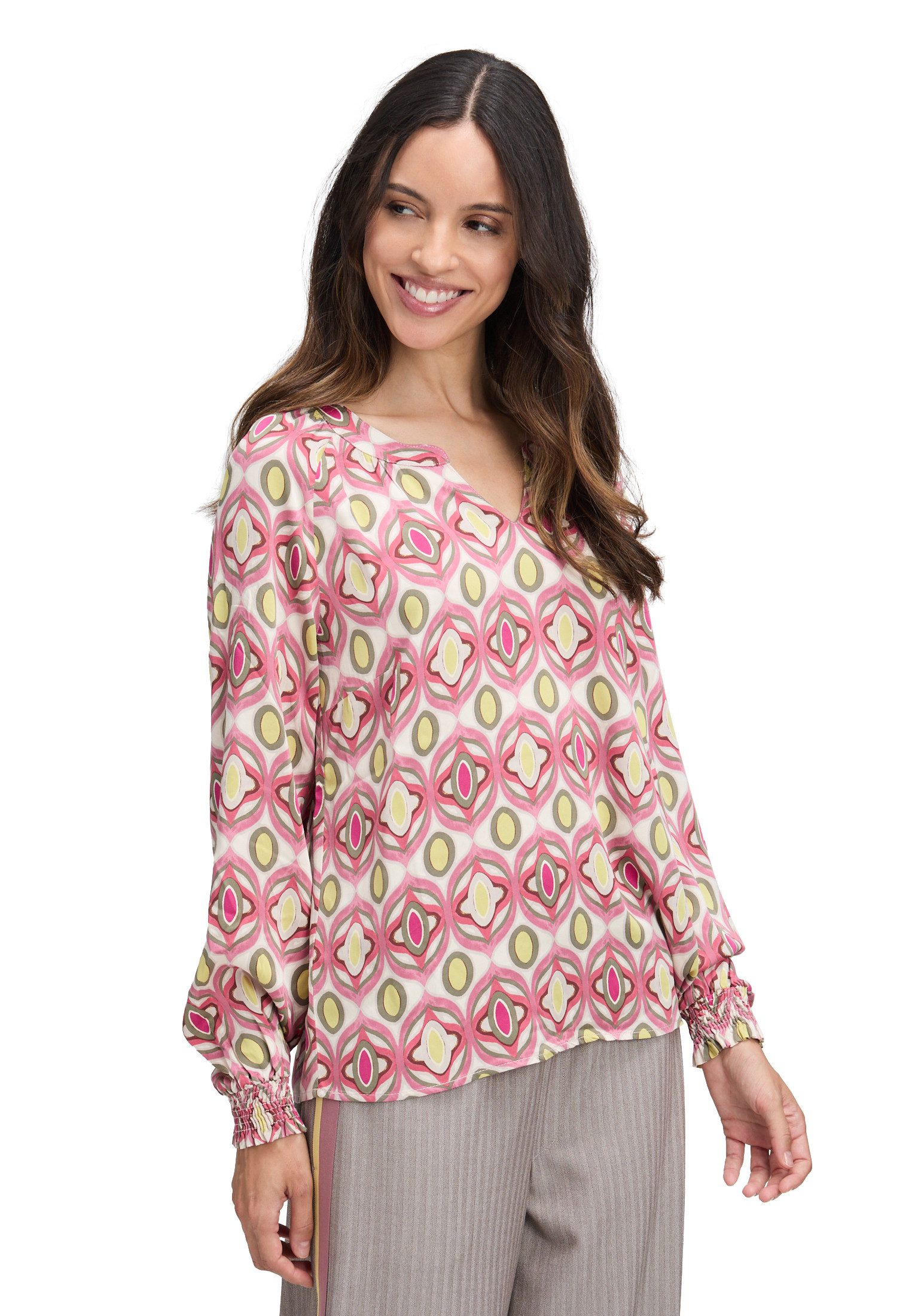 Cartoon Schlupfbluse Damen Schlupfbluse mit Muster günstig online kaufen