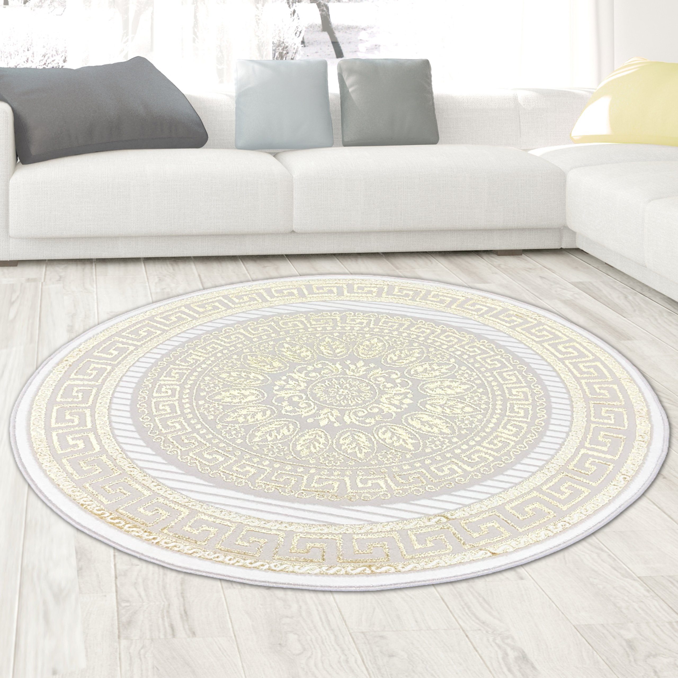 Carpetia Teppich Teppich mit orientalischem Flair, luxuriös, weiß gold, run günstig online kaufen