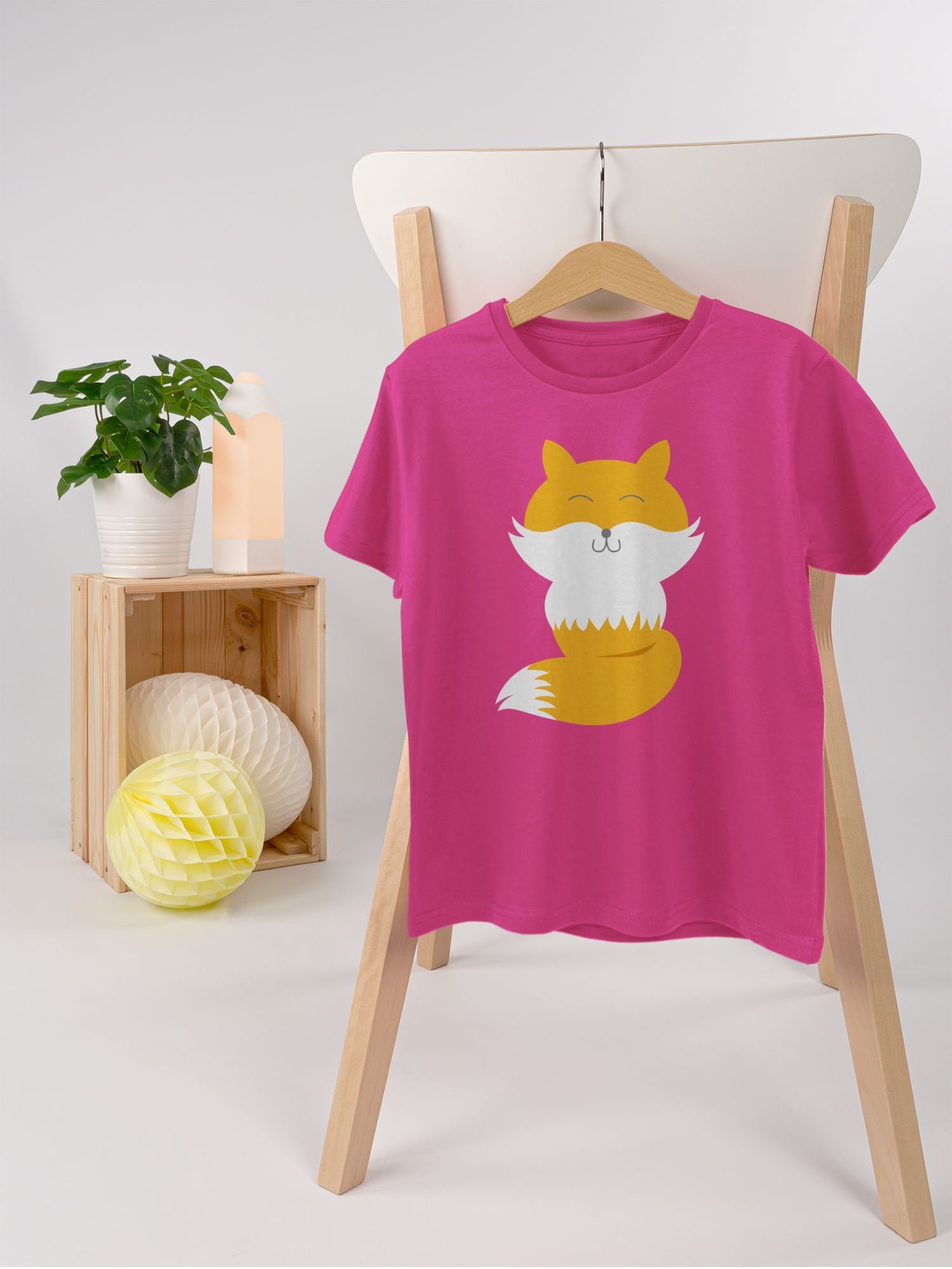 Animal 3 Shirtracer Süßer Fuchs Tiermotiv Print T-Shirt Fuchsia