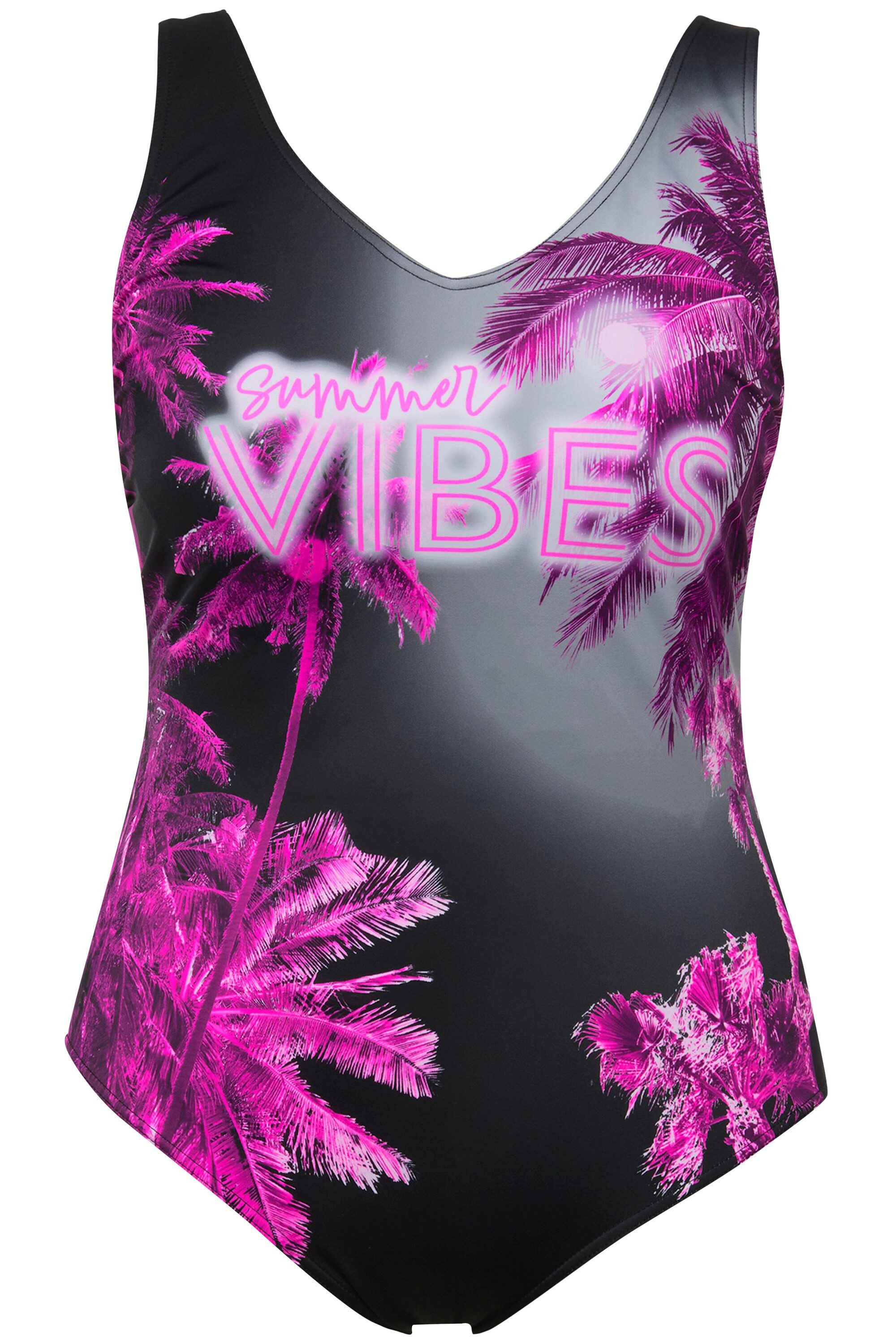 Ulla Popken Badeanzug Badeanzug Summer Vibes ohne Softcups Raffung günstig online kaufen