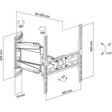 TechniSat TECHNIMOUNT FLEX EASY TV-Wandhalterung TV-Wandhalterung, (bis 50 Zoll)