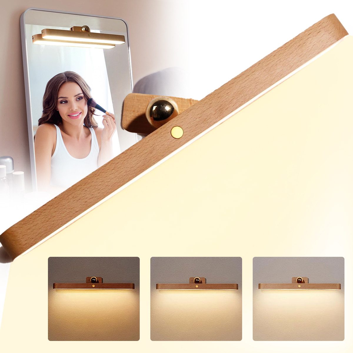 RWEUOQ Spiegelleuchte LED-Kosmetikleuchte, 360° drehbar, magnetisch, günstig online kaufen
