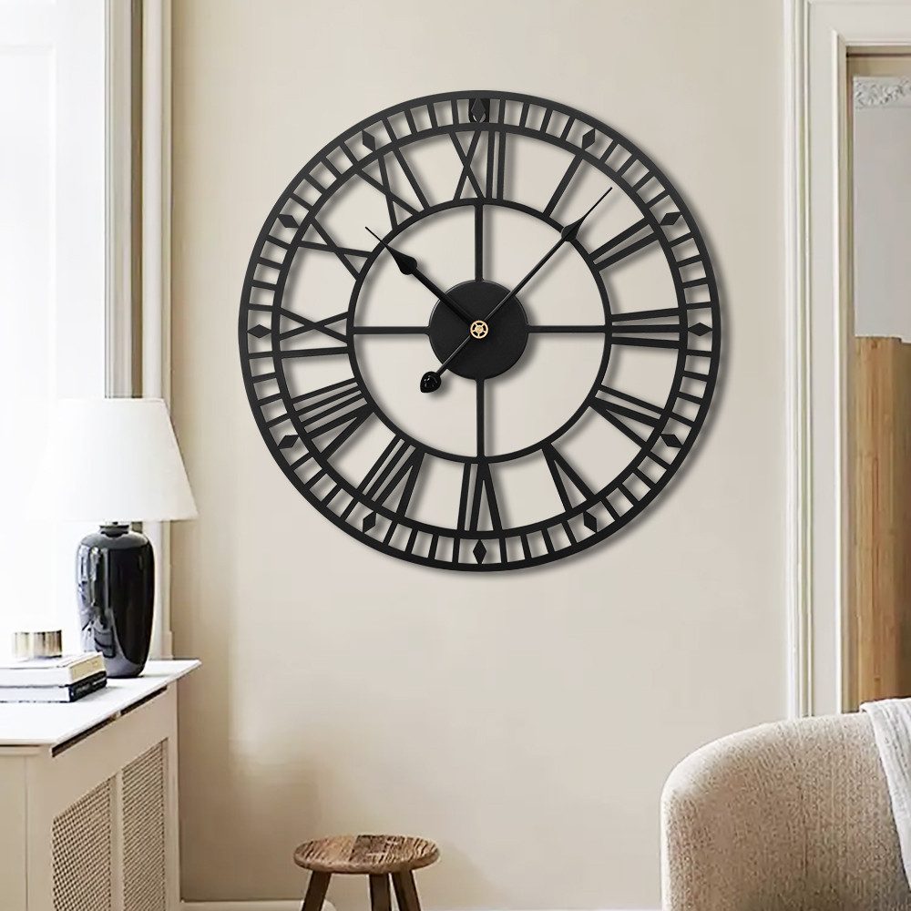 DARDVORLAG Wanduhr mit Römischen Ziffern, Vintage Metall Wanduhr (aus Metal günstig online kaufen