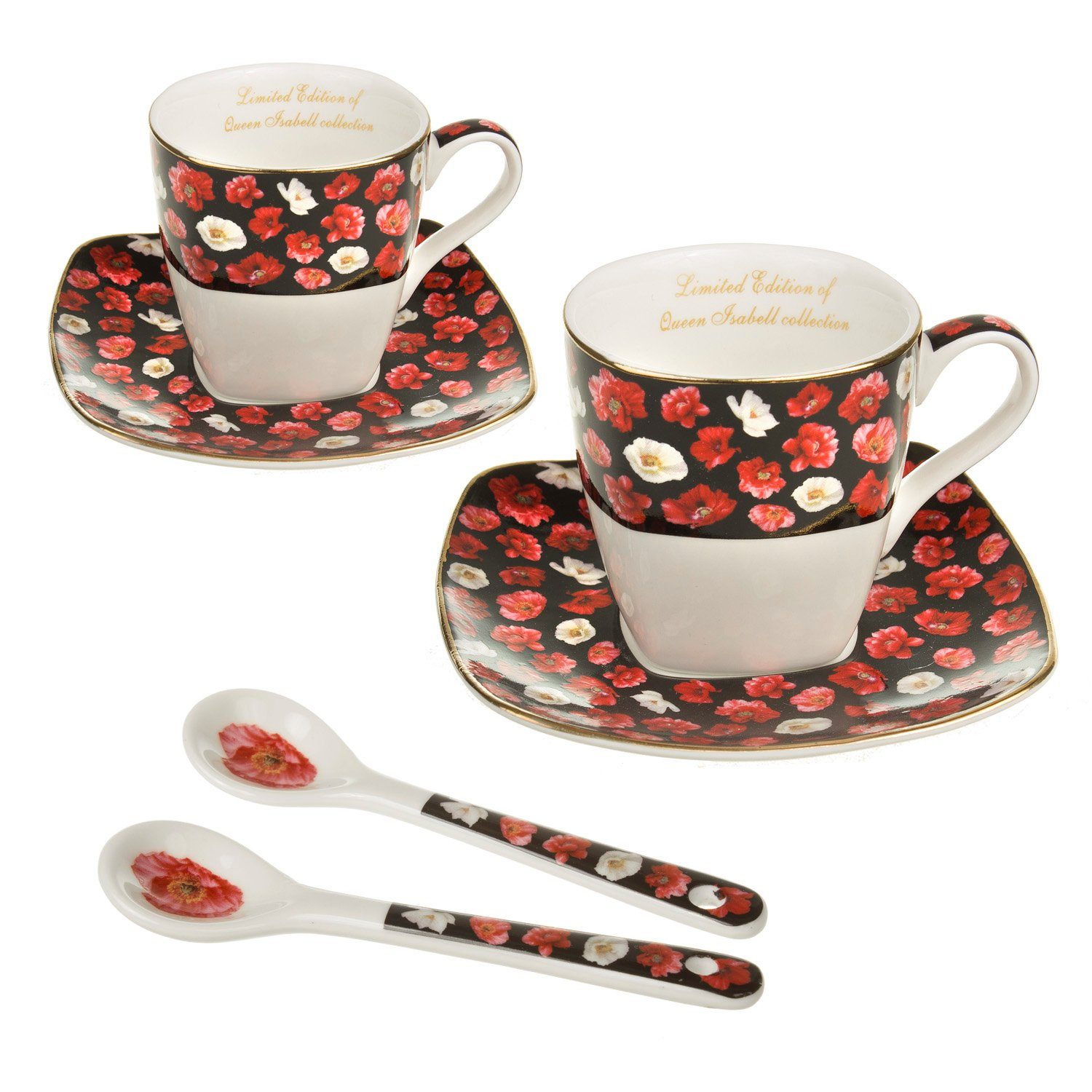 Queen Isabell Kaffeeservice, 2 Personen, Espresso Porzellan Set für zwei Personen